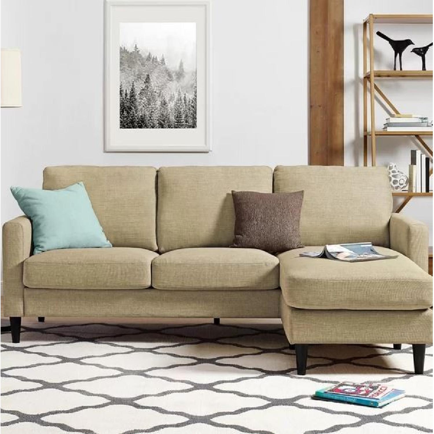 Zipcode Design Cazenovia Beige Reversible Sectional Sofa AptDeco