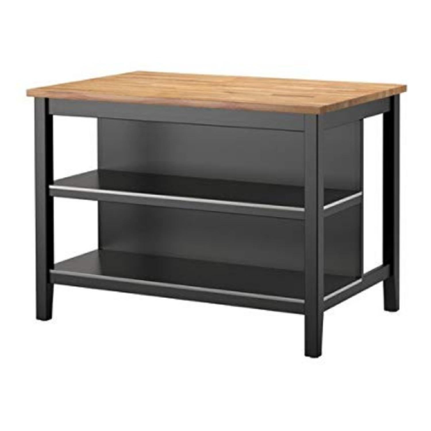 Ikea Stenstorp Kitchen Island w/ Oak Countertop - AptDeco