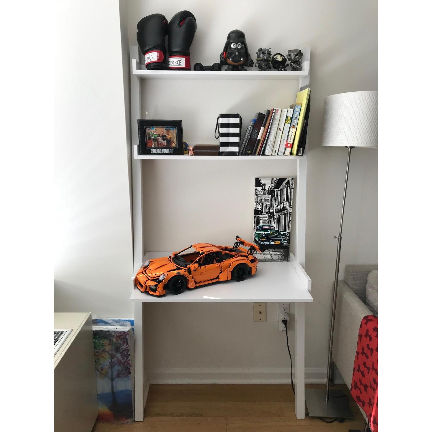 Container Store Linea Leaning Desk in White - image-2