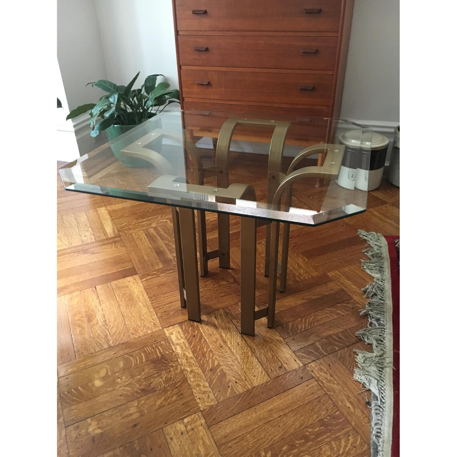 Vintage Glass Top Tulip Table AptDeco