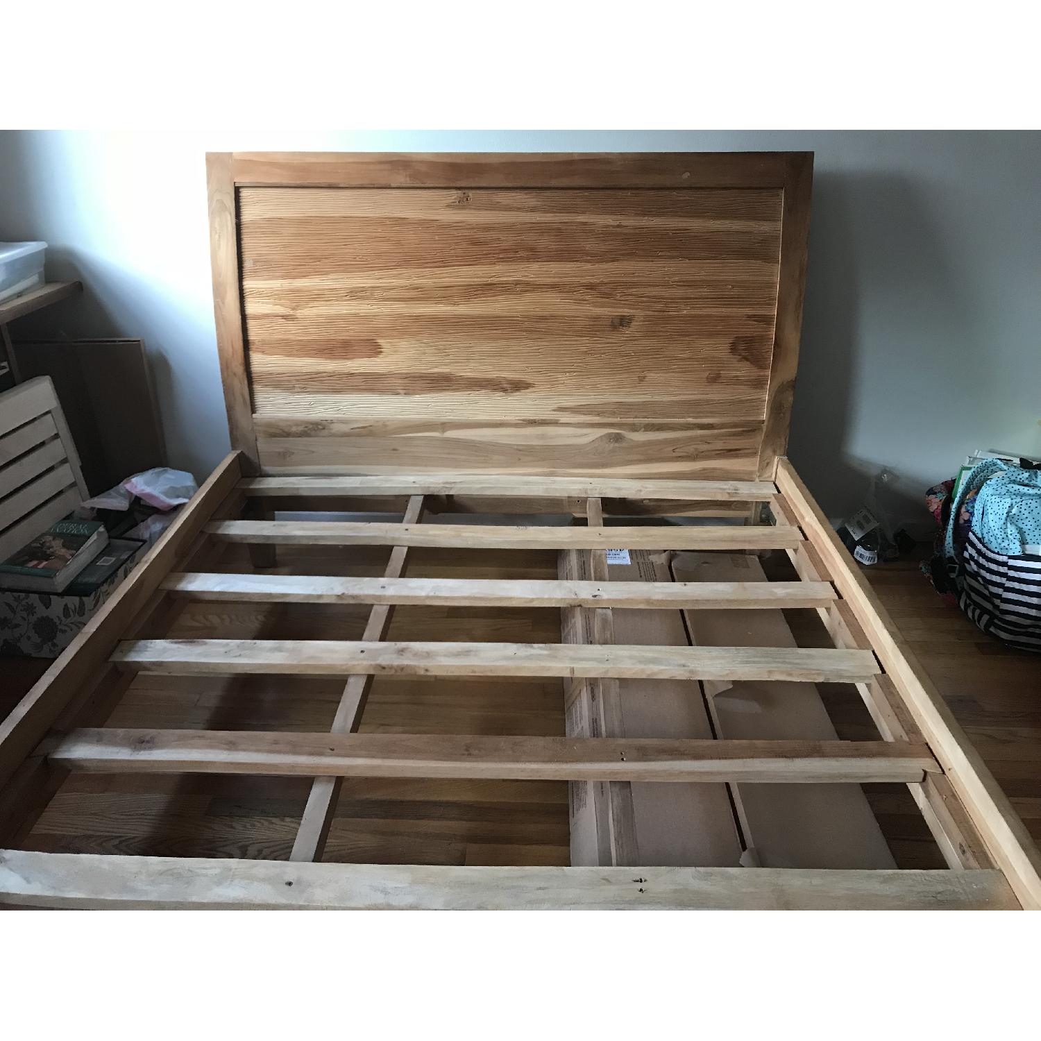 Handmade Natural Teak Wood Queen Bed - image-3