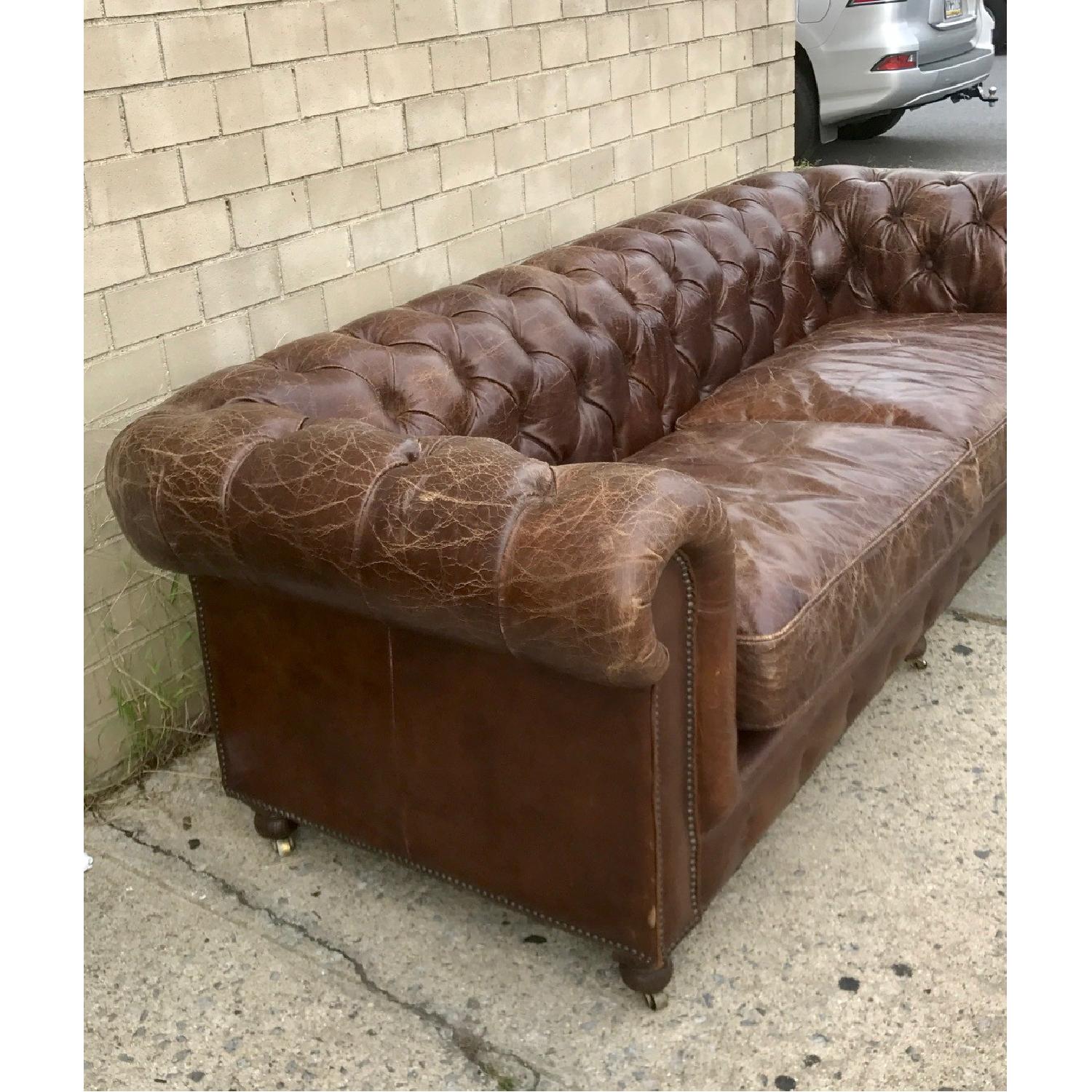 Restoration Hardware Kensington Leather Sofa AptDeco