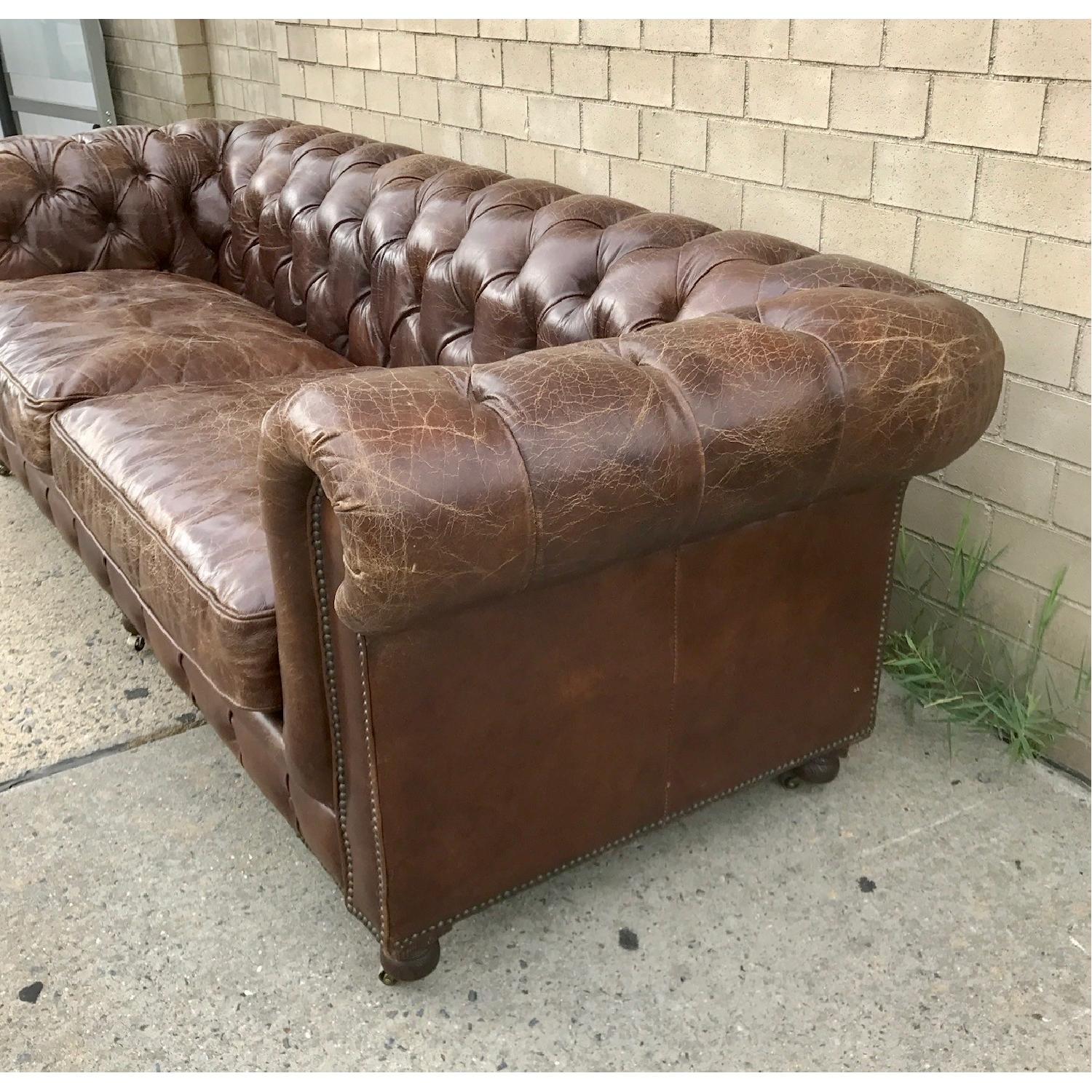 Restoration Hardware Kensington Leather Sofa AptDeco