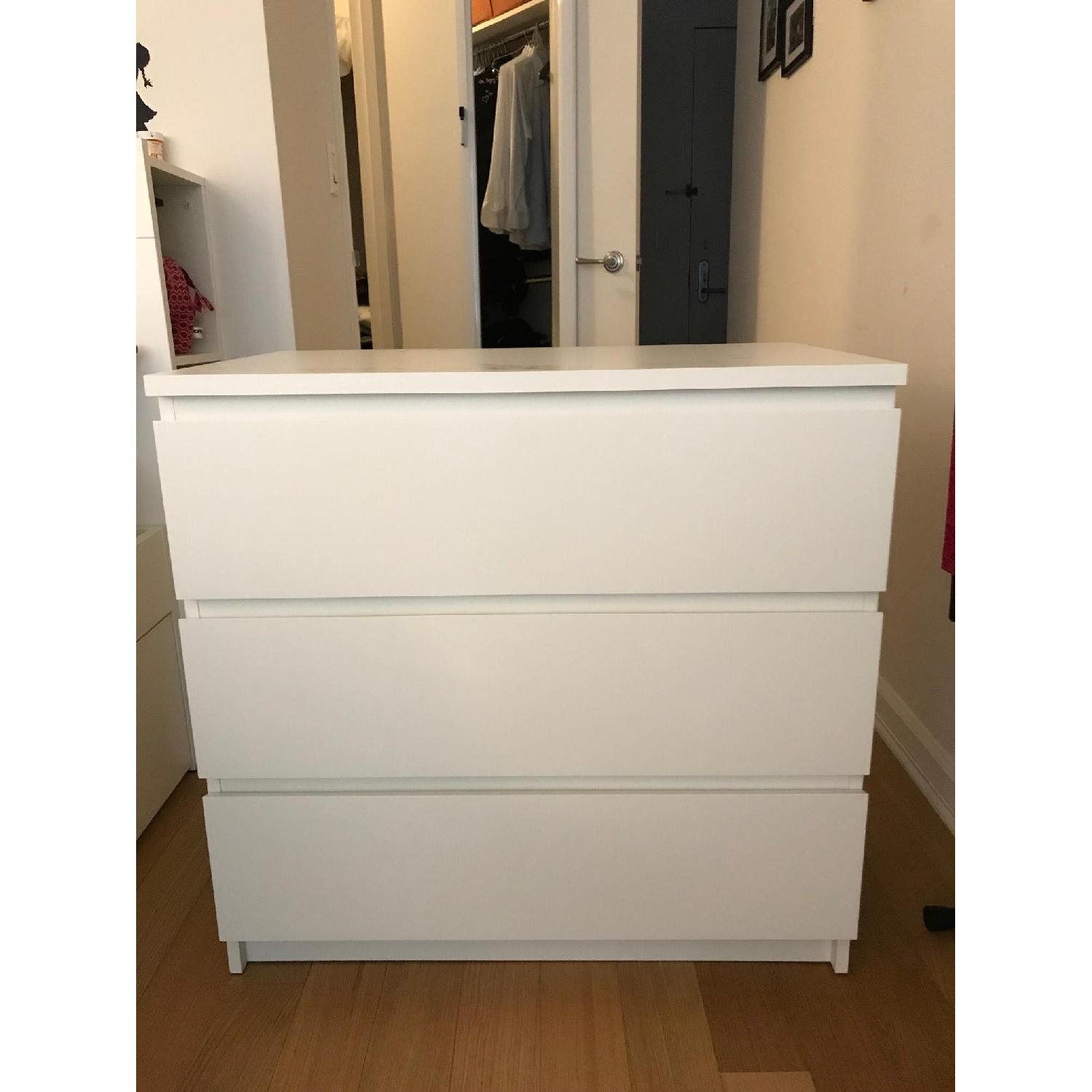 Ikea Malm White 3Drawer Chest AptDeco