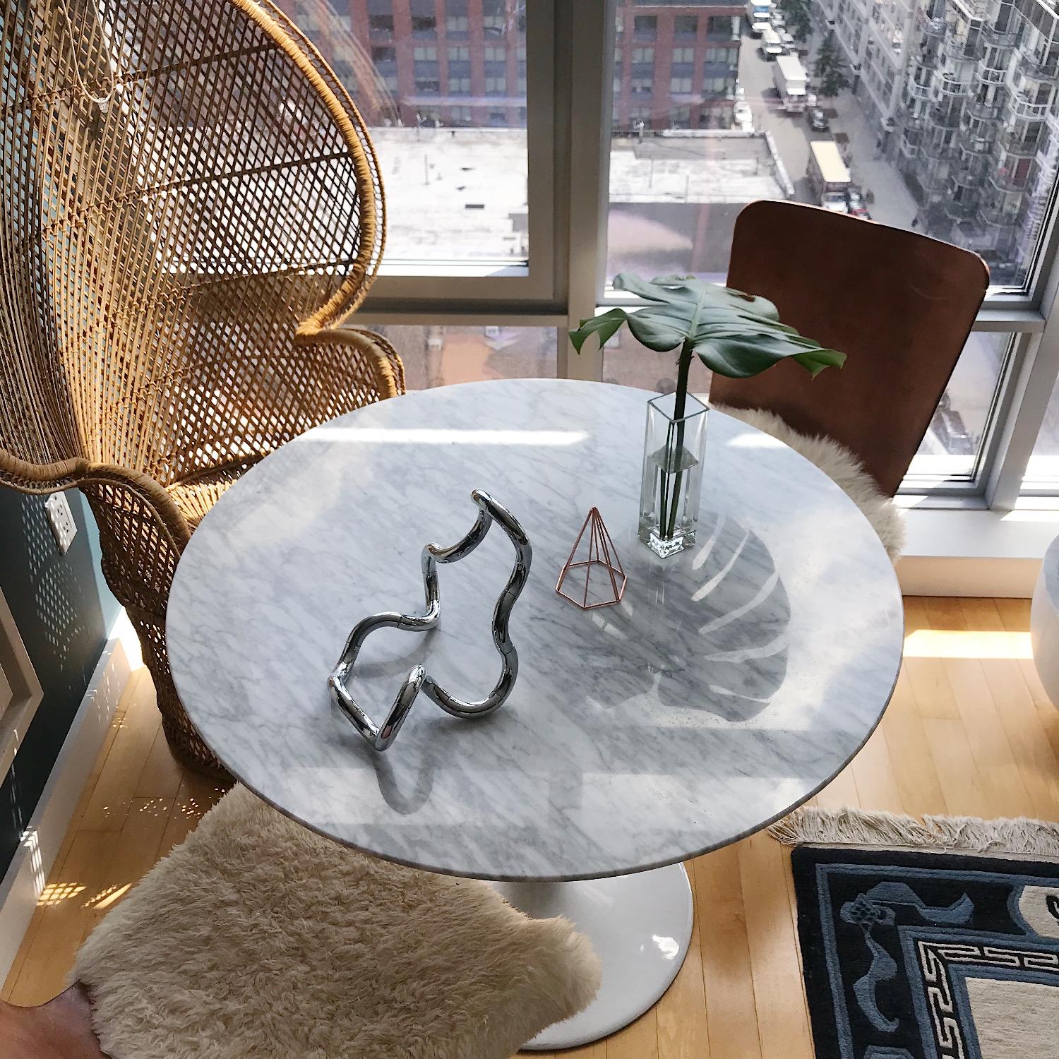 Tulip Style Mid Century Dining Table w/ Italian Marble Top - image-2