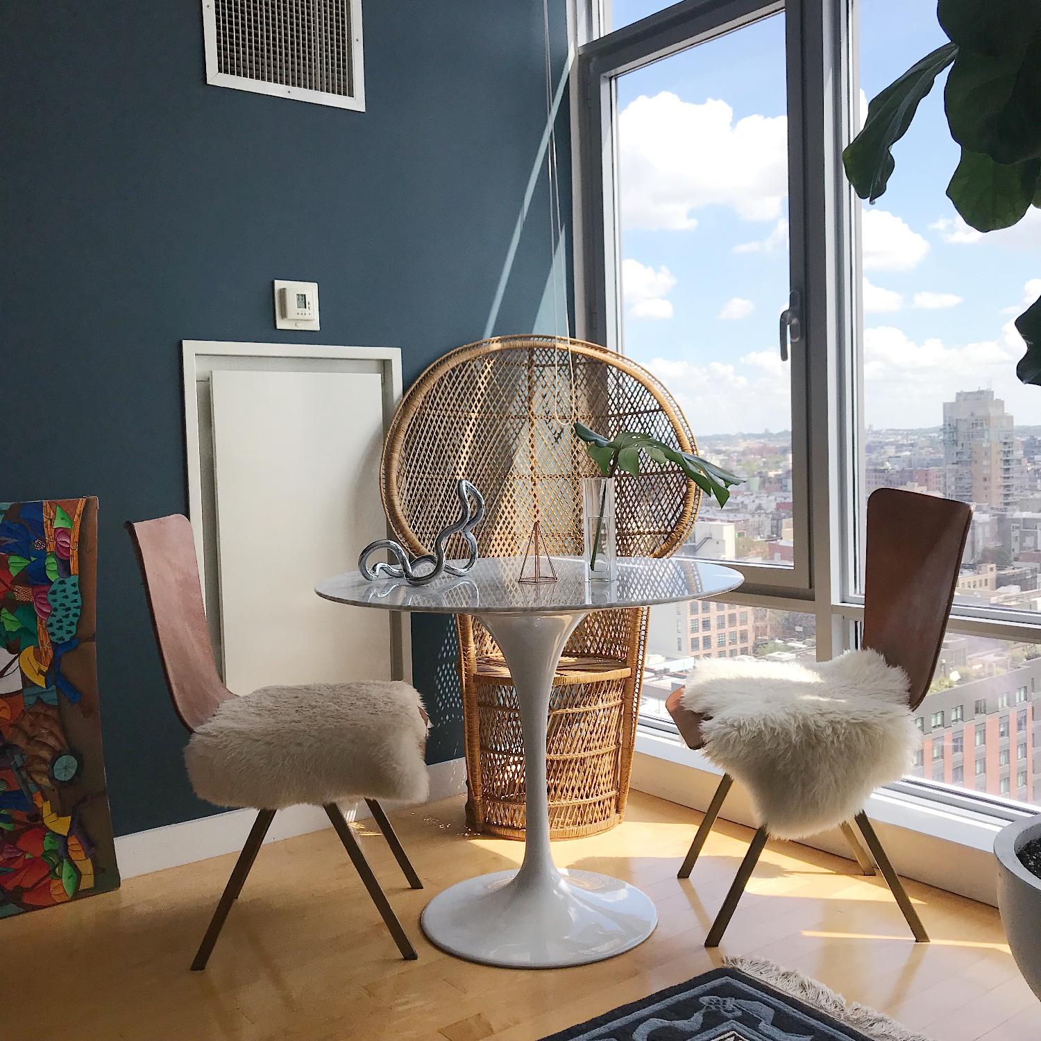 Tulip Style Mid Century Dining Table w/ Italian Marble Top - image-3