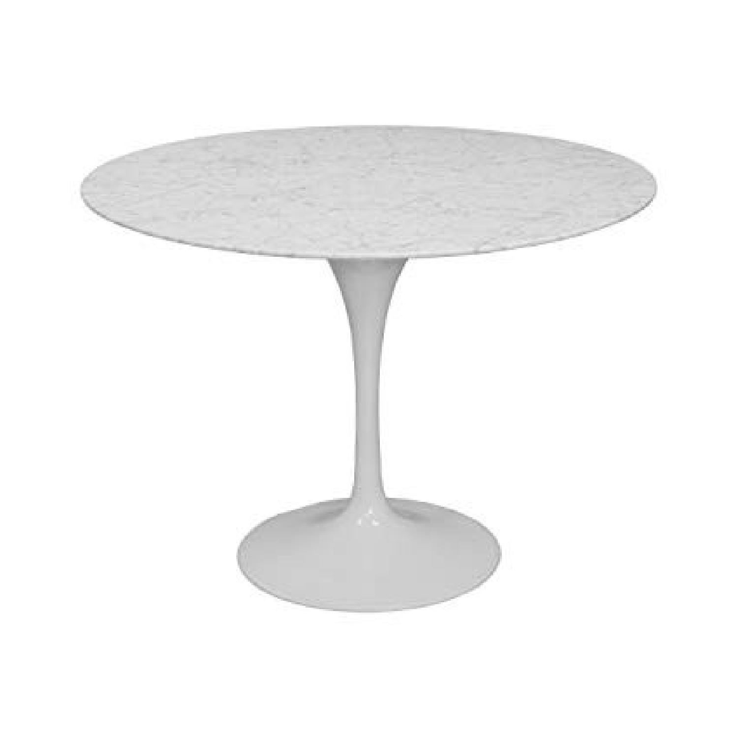 Tulip Style Mid Century Dining Table w/ Italian Marble Top - image-0