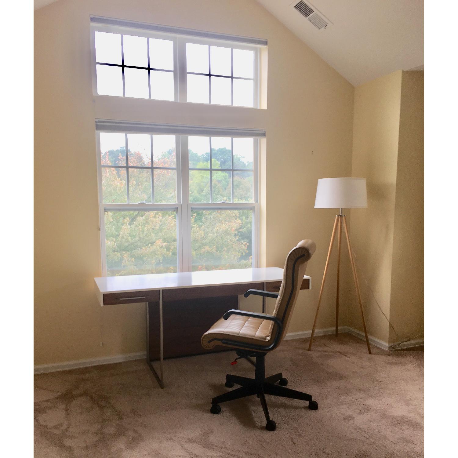 BDI Format White & Walnut Desk - image-1