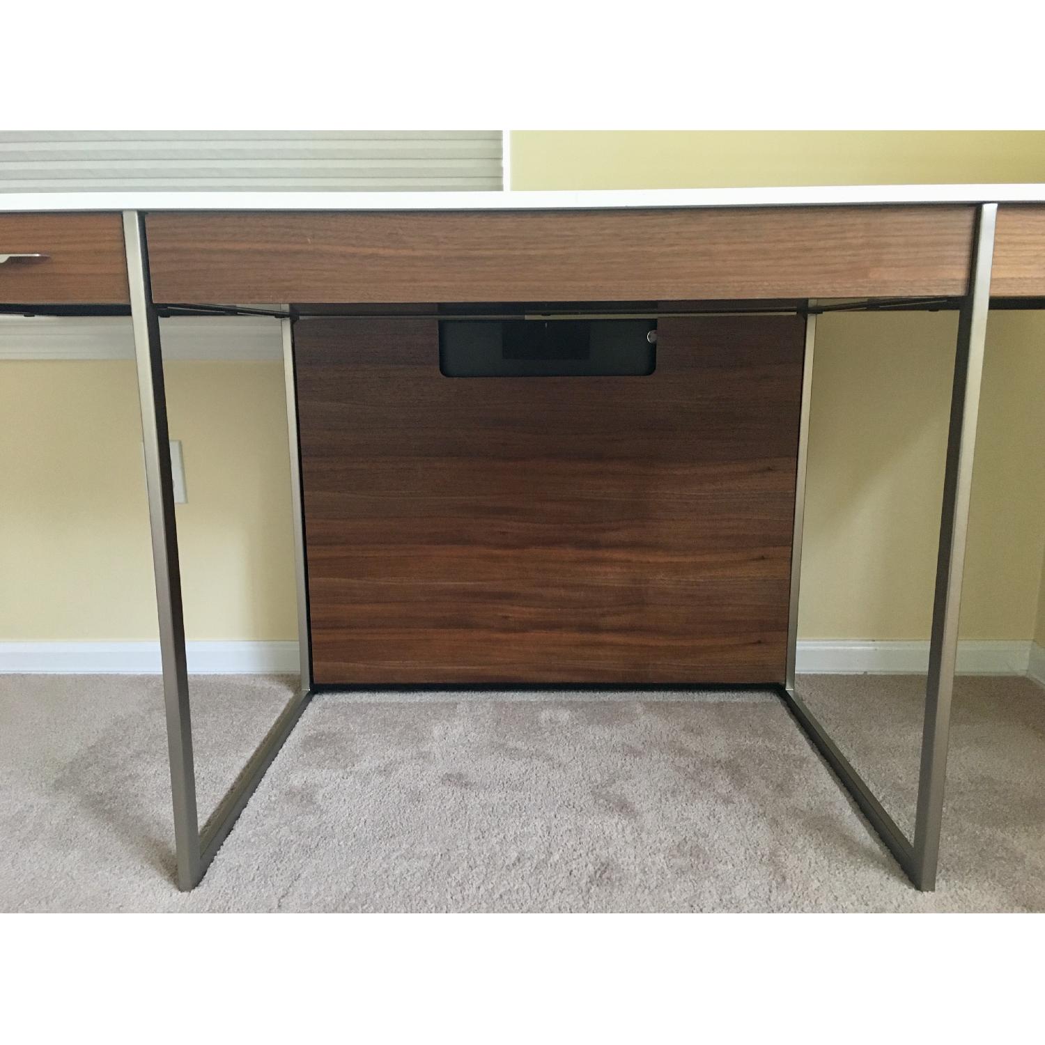 BDI Format White & Walnut Desk - image-6