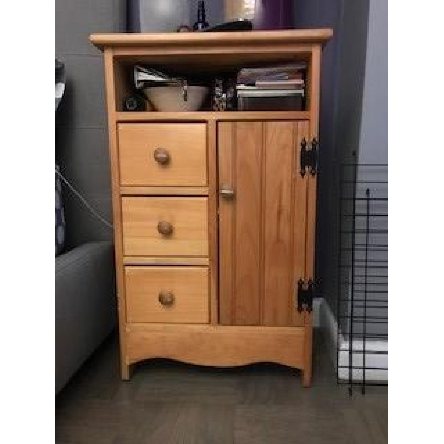 Gothic Cabinet Craft Solid Natural Wood Bedside Table - image-1