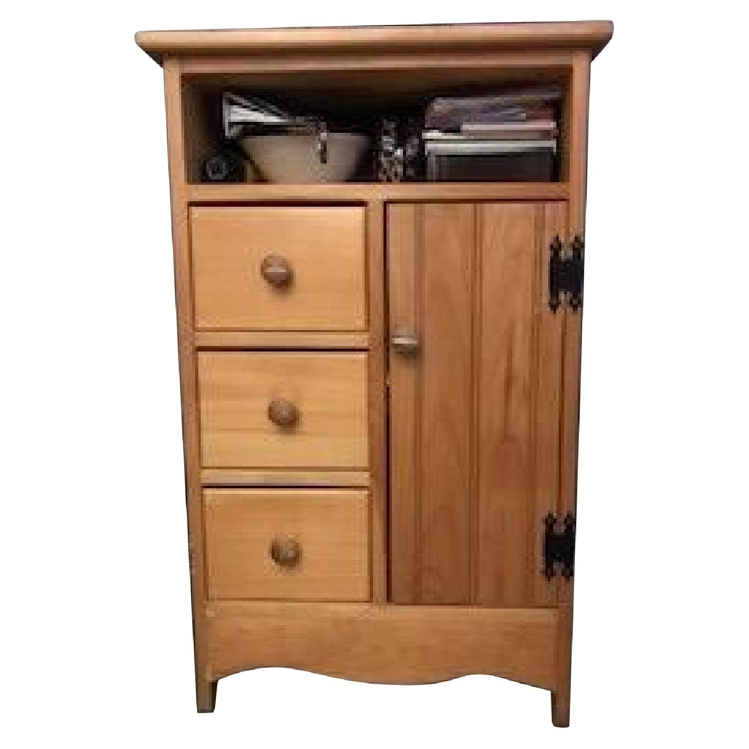 Gothic Cabinet Craft Solid Natural Wood Bedside Table - image-0