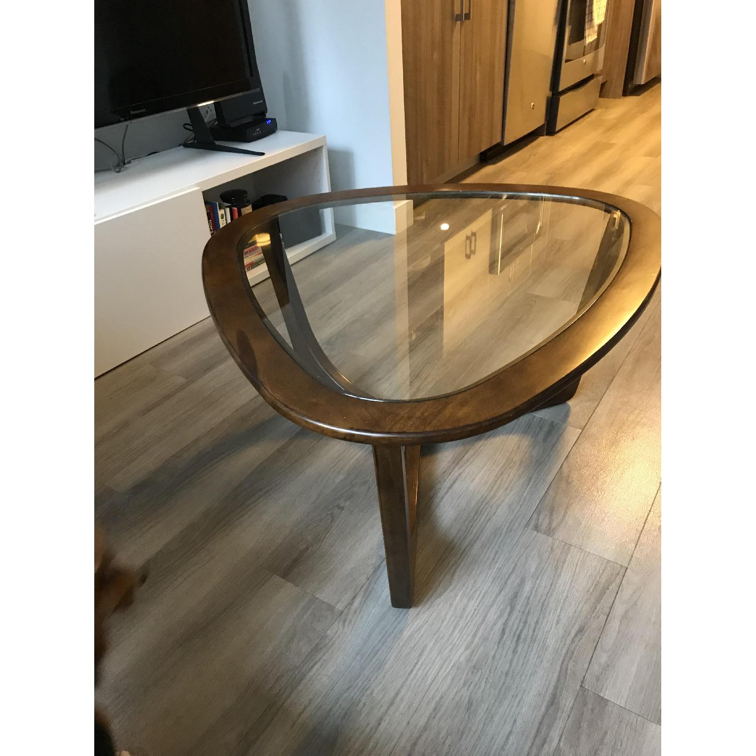 West Elm Mid Century Floating Glass Coffee Table - image-1