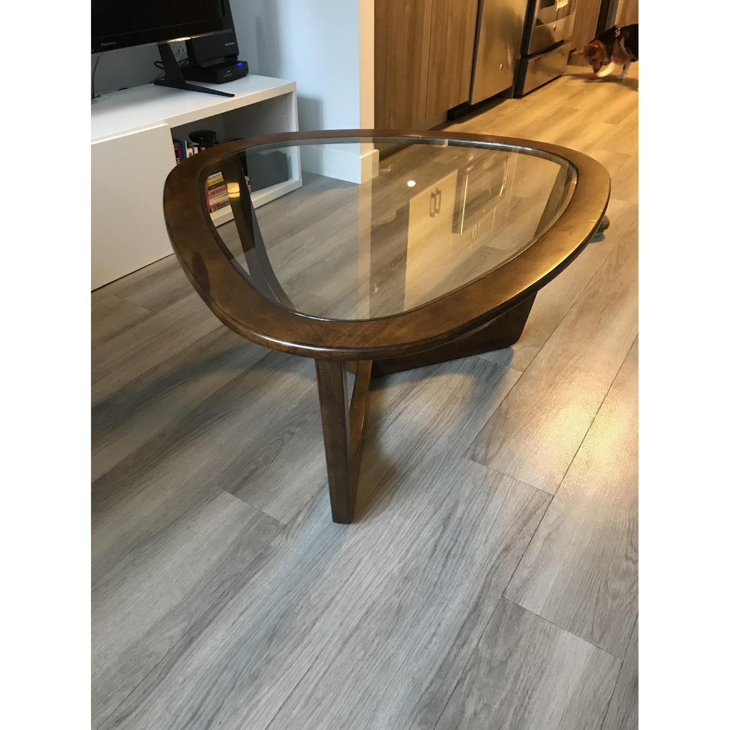 West Elm Mid Century Floating Glass Coffee Table - image-2