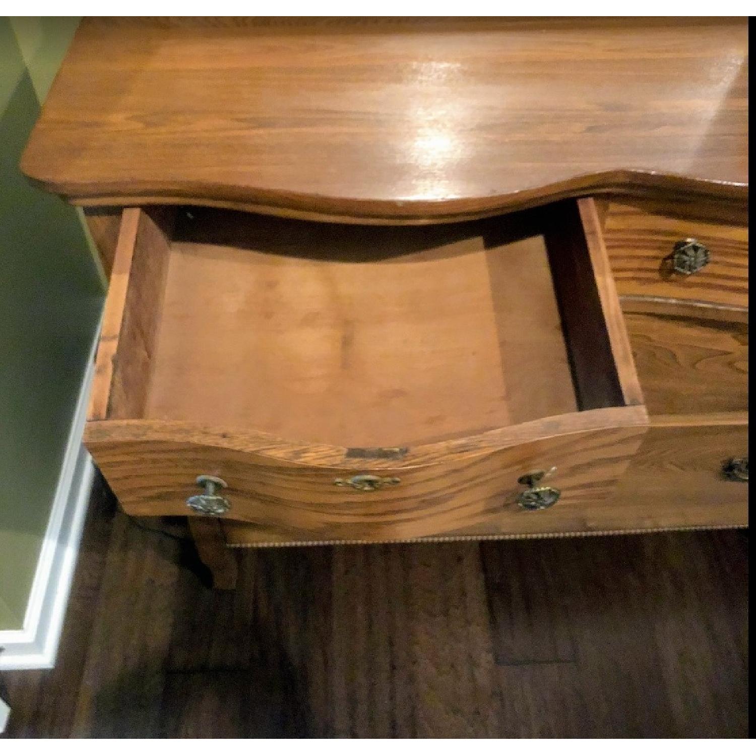 Vintage Oak Wood Dresser w/ Mirror - image-2