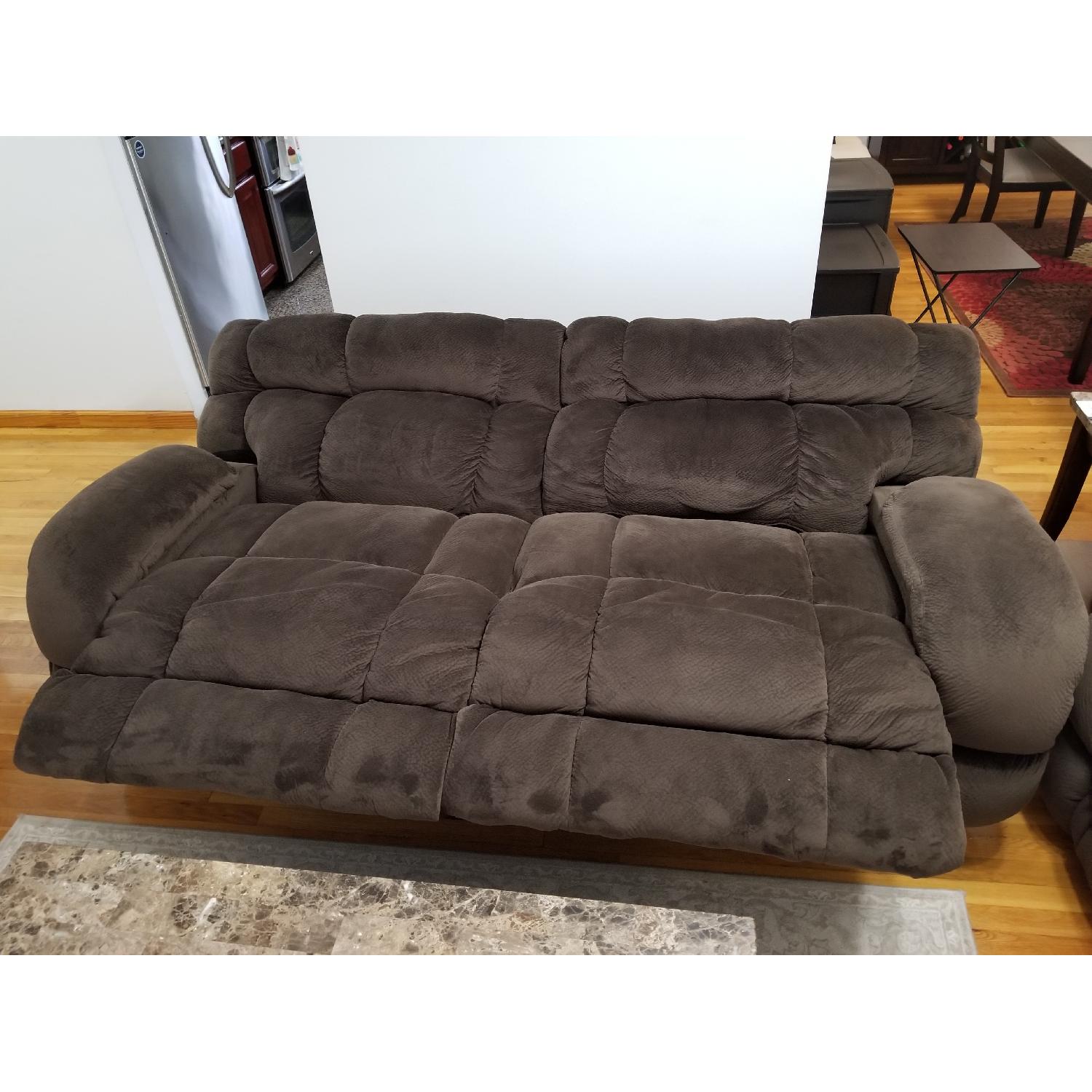 Power-Reclining Microfiber Sofa - image-2