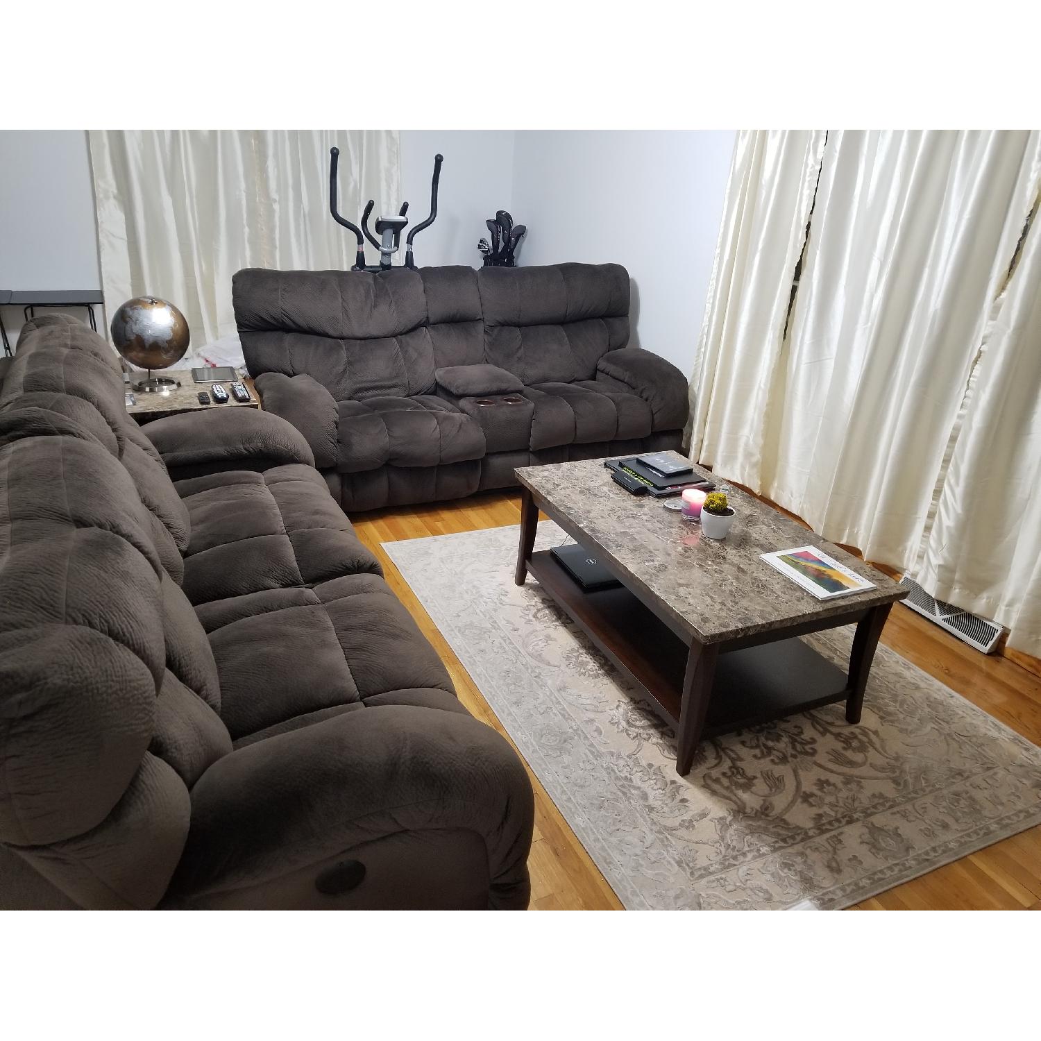 Power-Reclining Microfiber Sofa - image-3