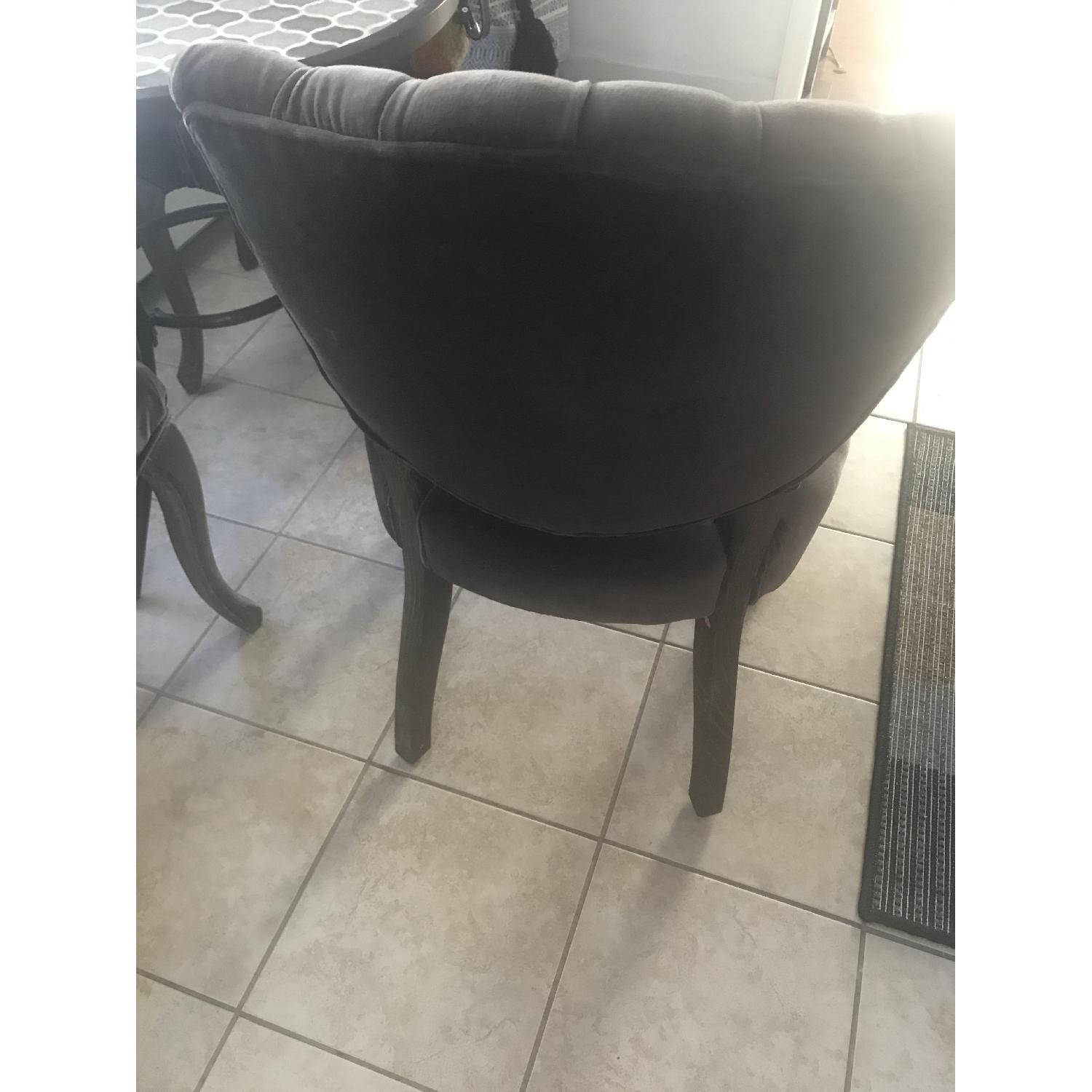 Velvet Tufted Grey Dining Chairs - image-3