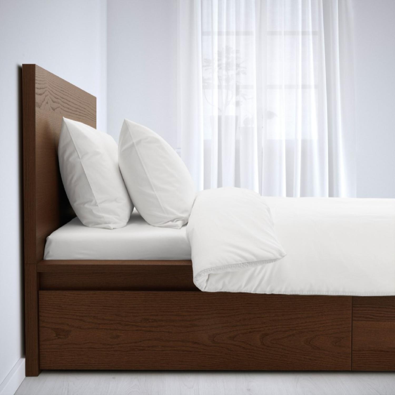 Ikea Malm Bed Frame w/ Headboard & 2 Storage Drawers - image-1