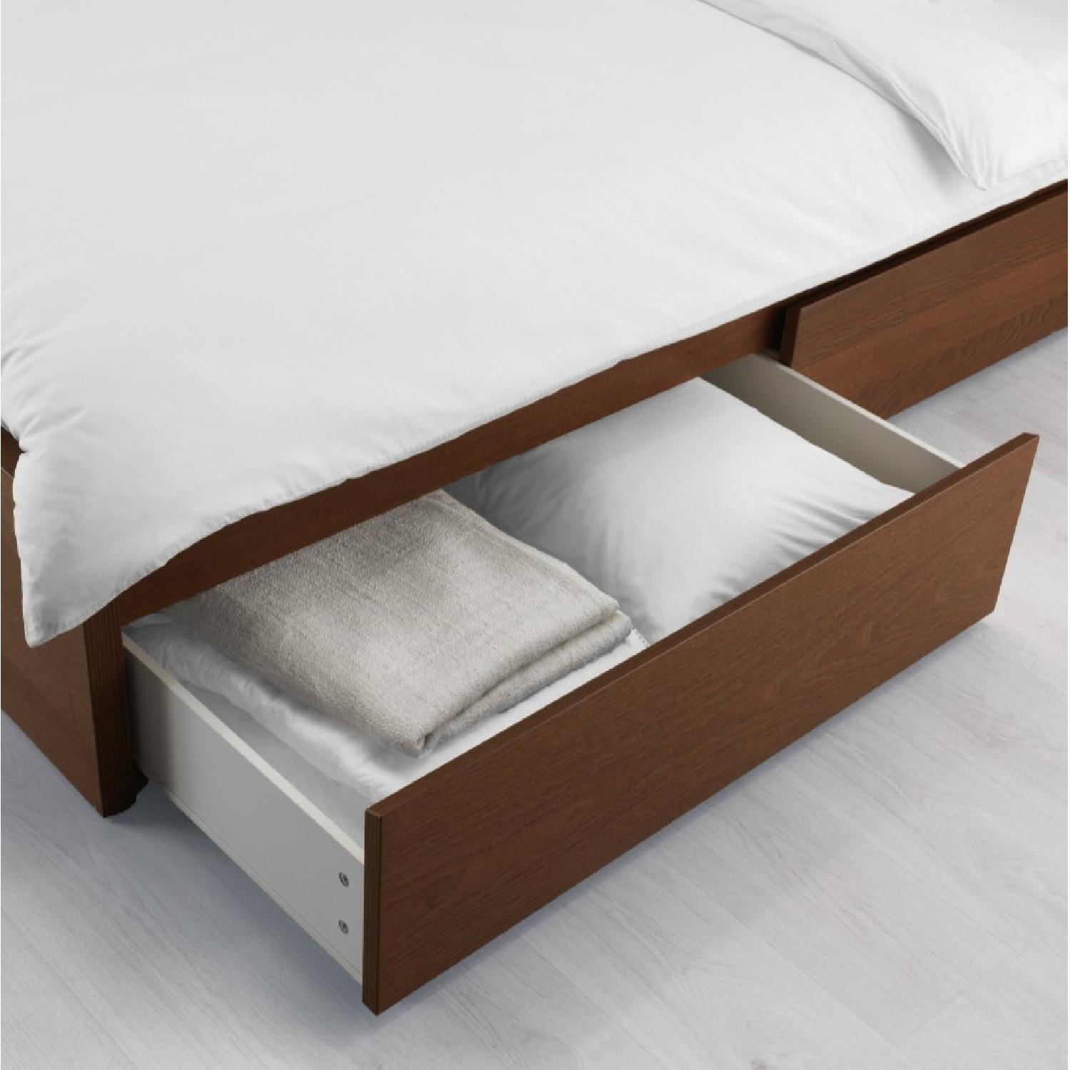 Ikea Malm Bed Frame w/ Headboard & 2 Storage Drawers - image-2