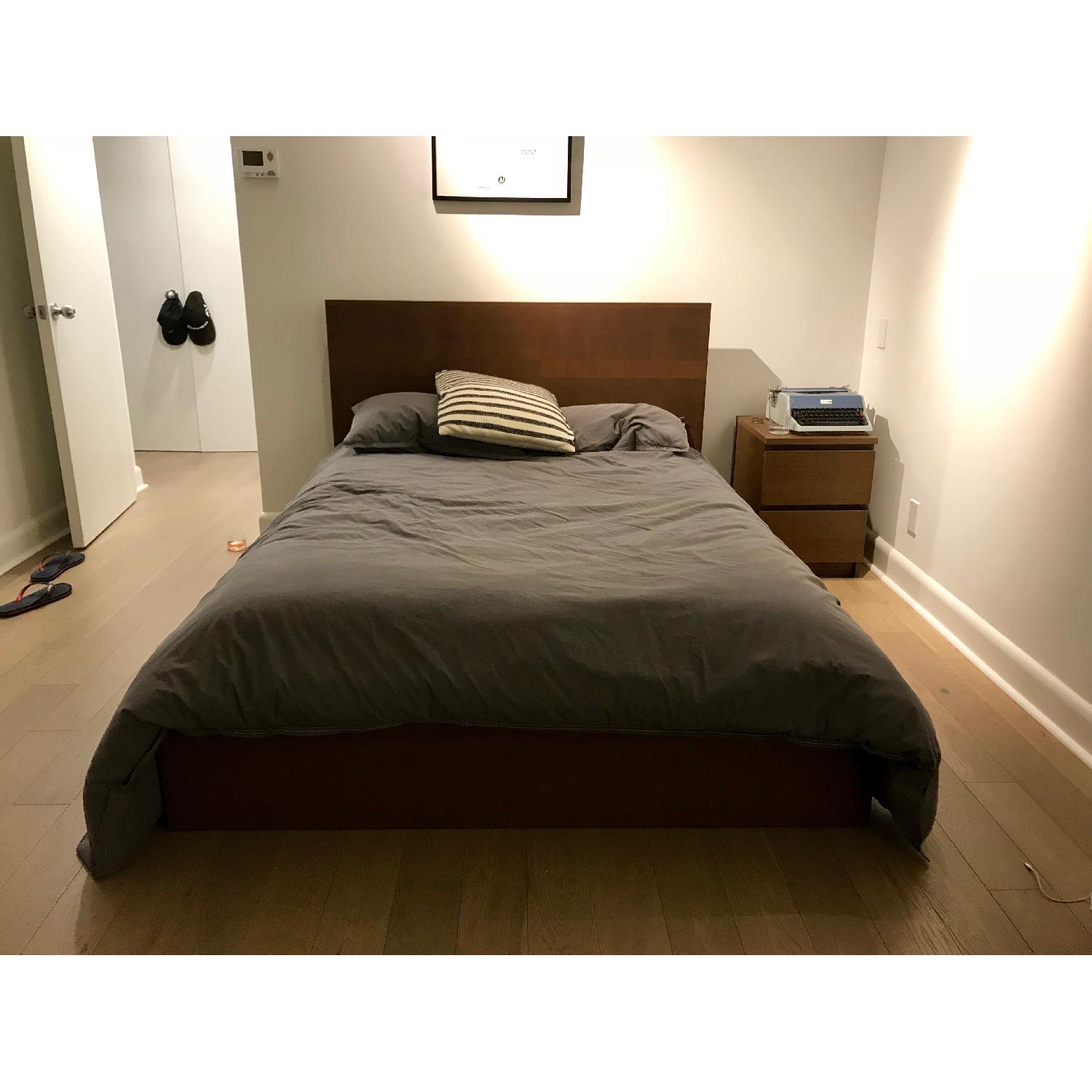 Ikea Malm Bed Frame w/ Headboard & 2 Storage Drawers - image-3