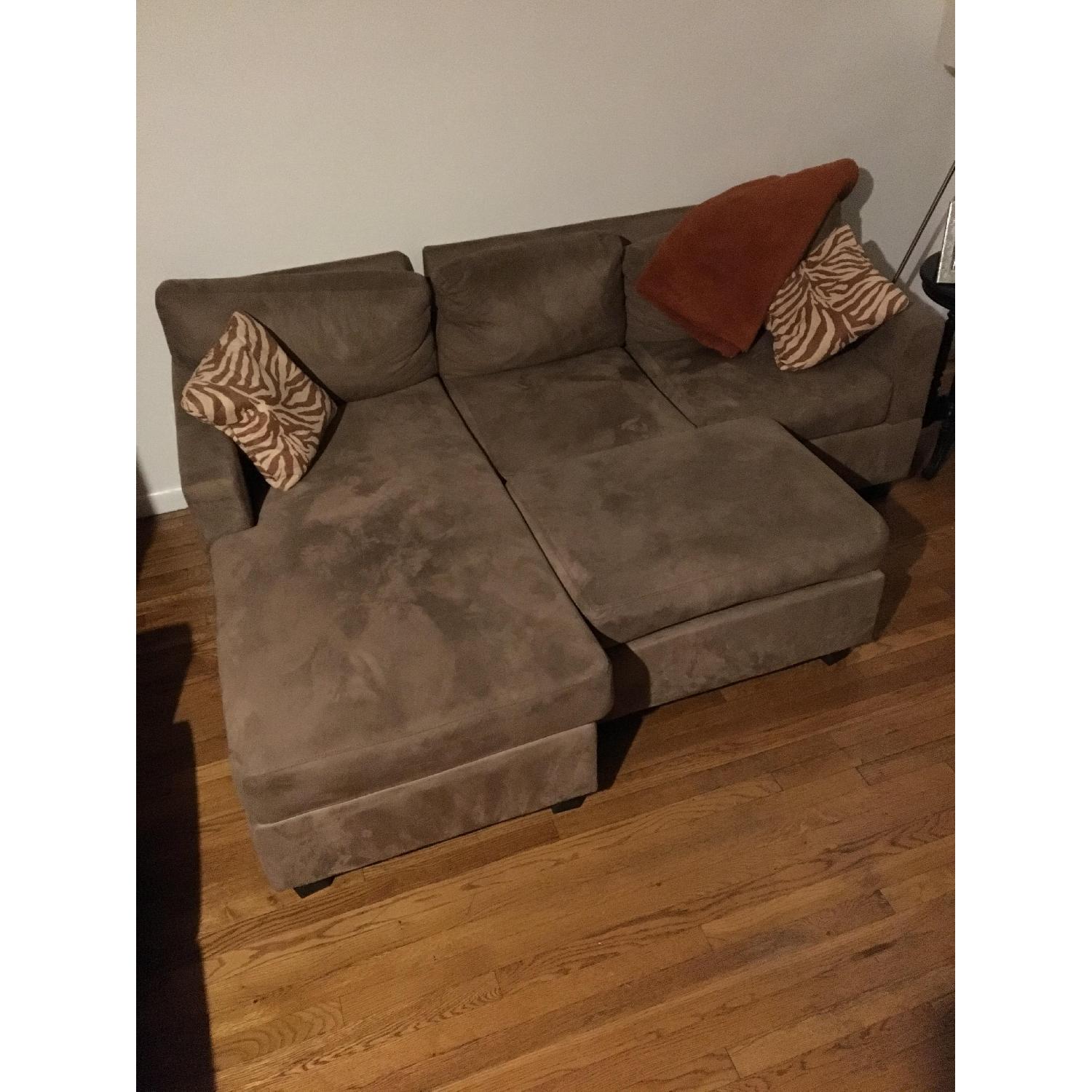 Poundex Bobkona Chaise Sectional Sofa & Ottoman - image-3