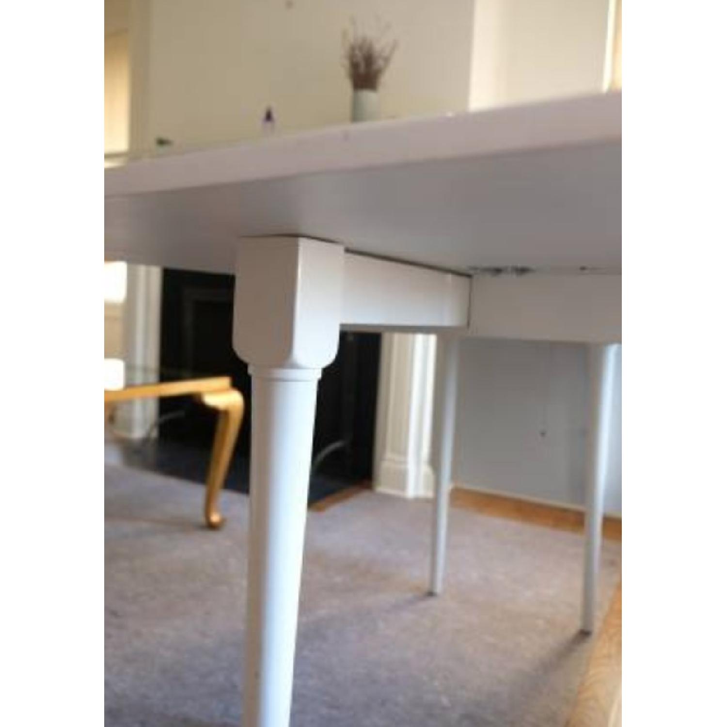 White Drop-Leaf Dining Table - image-9