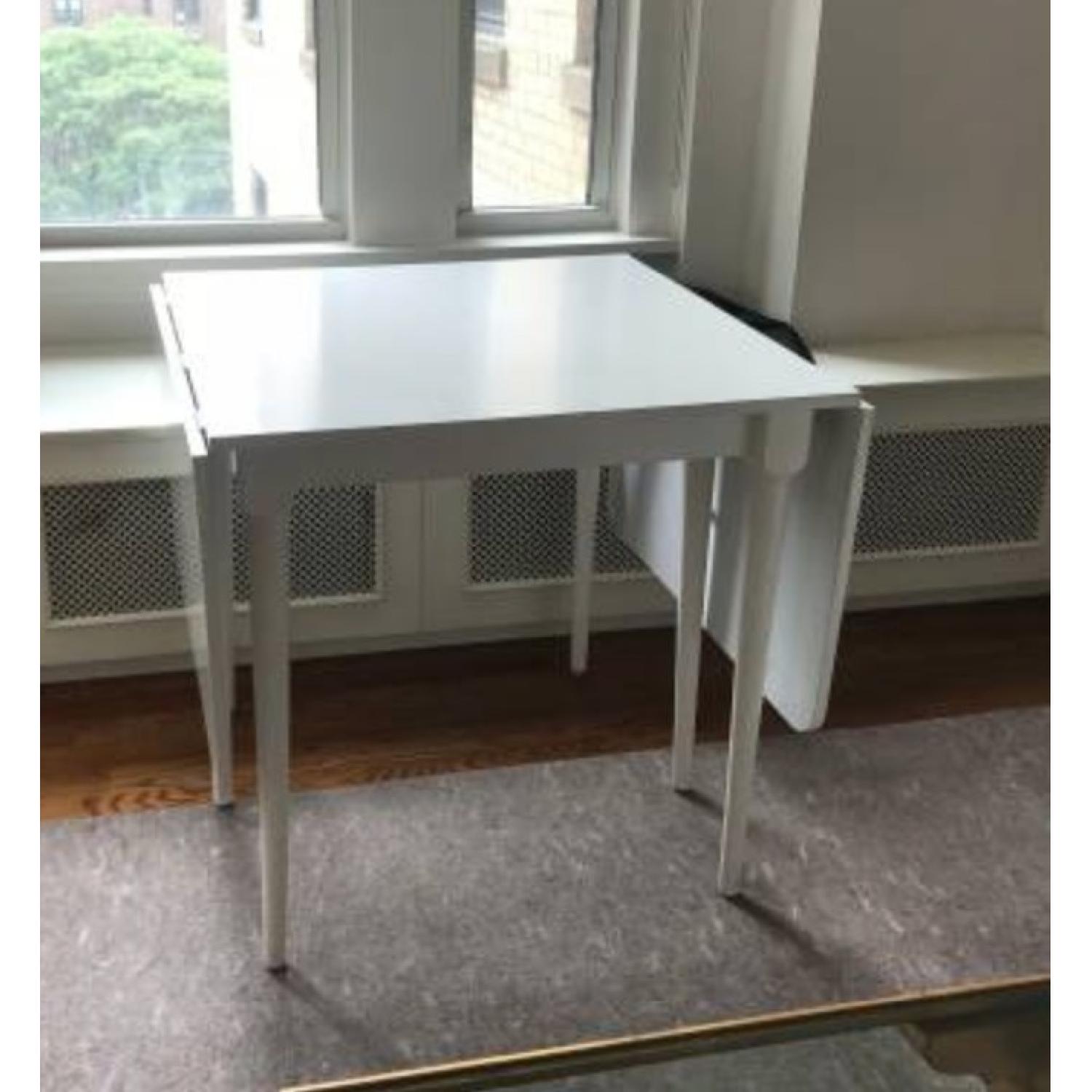 White Drop-Leaf Dining Table - image-10