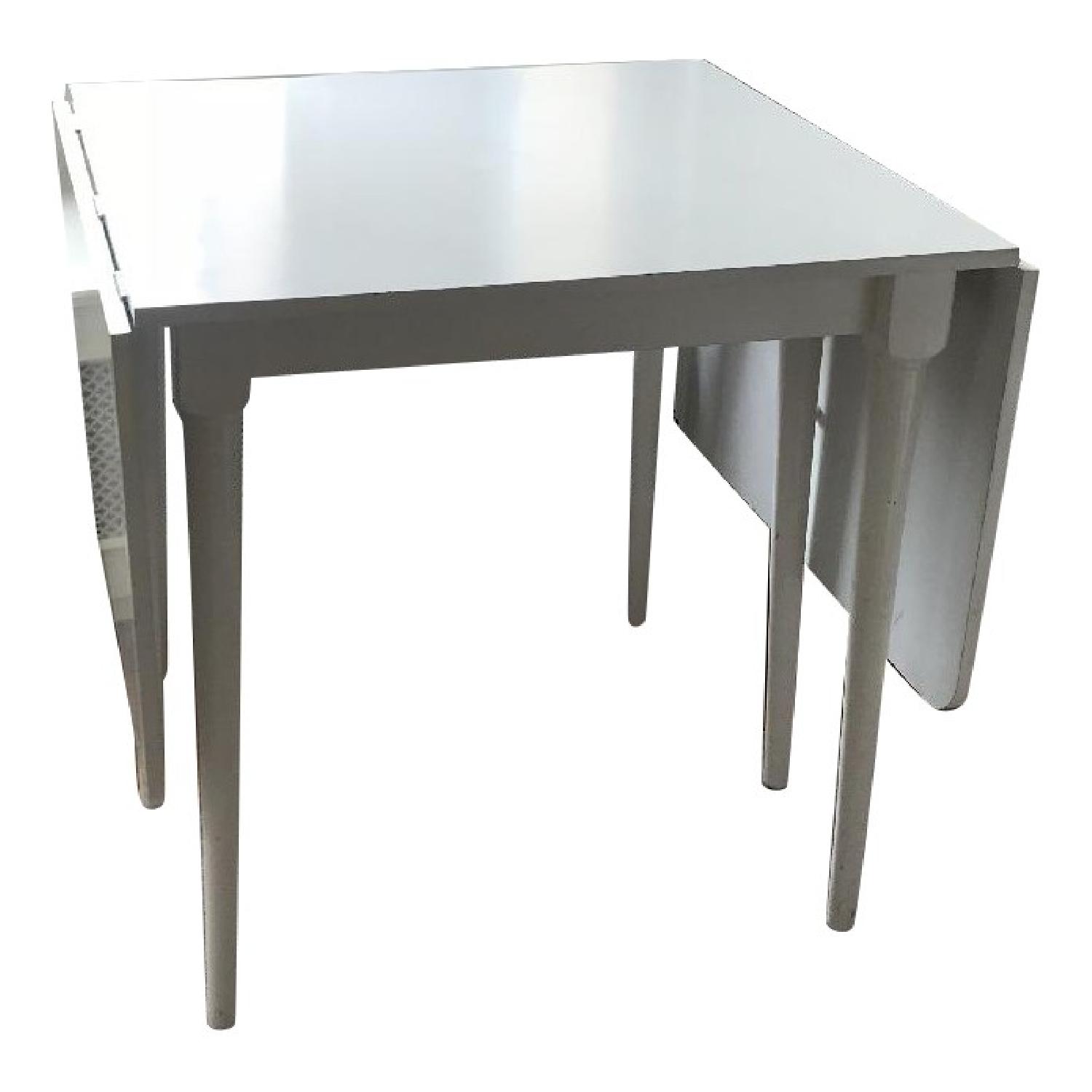 White Drop-Leaf Dining Table - image-0