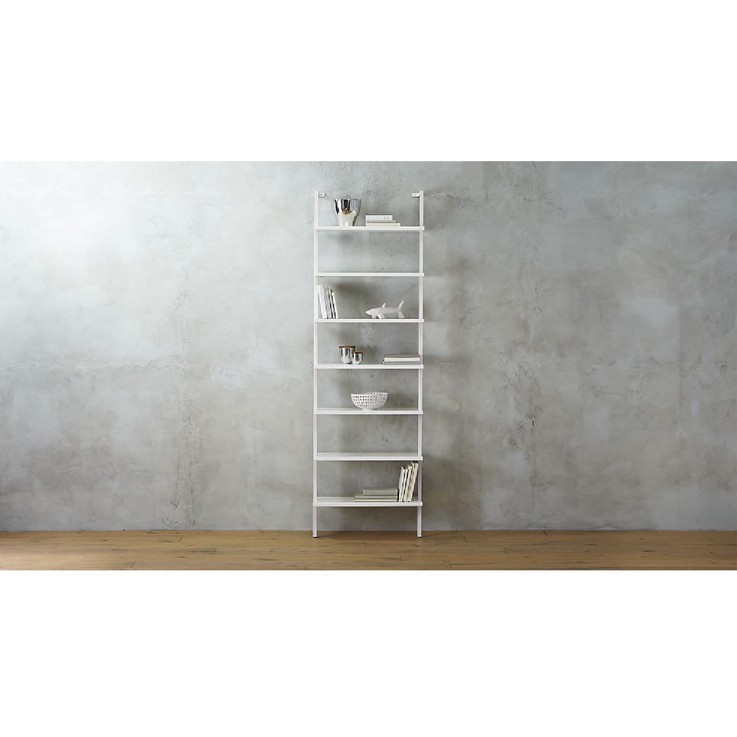 CB2 Wall-Mounted Dark Grey Stairway Bookcase - image-1