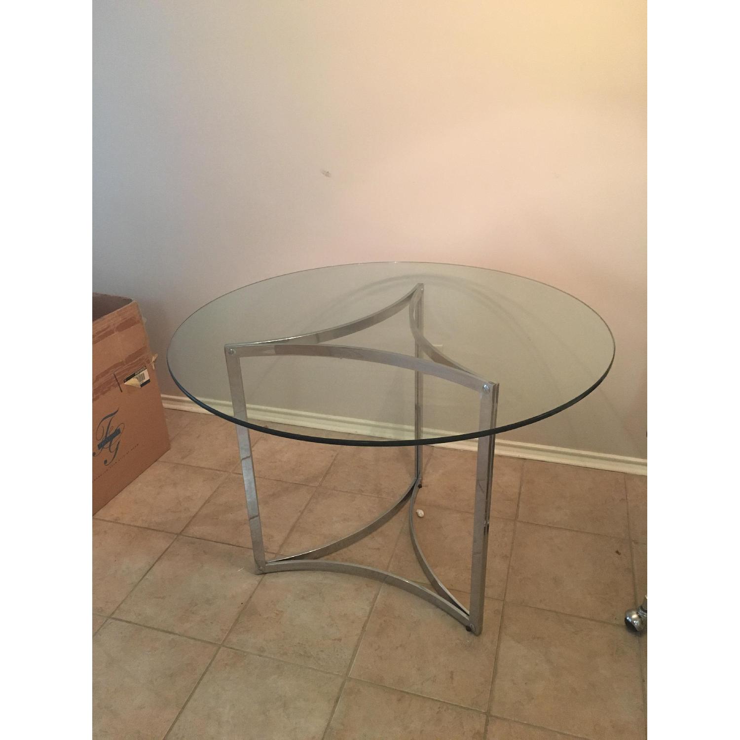 Glass & Metal Dining Table - image-1