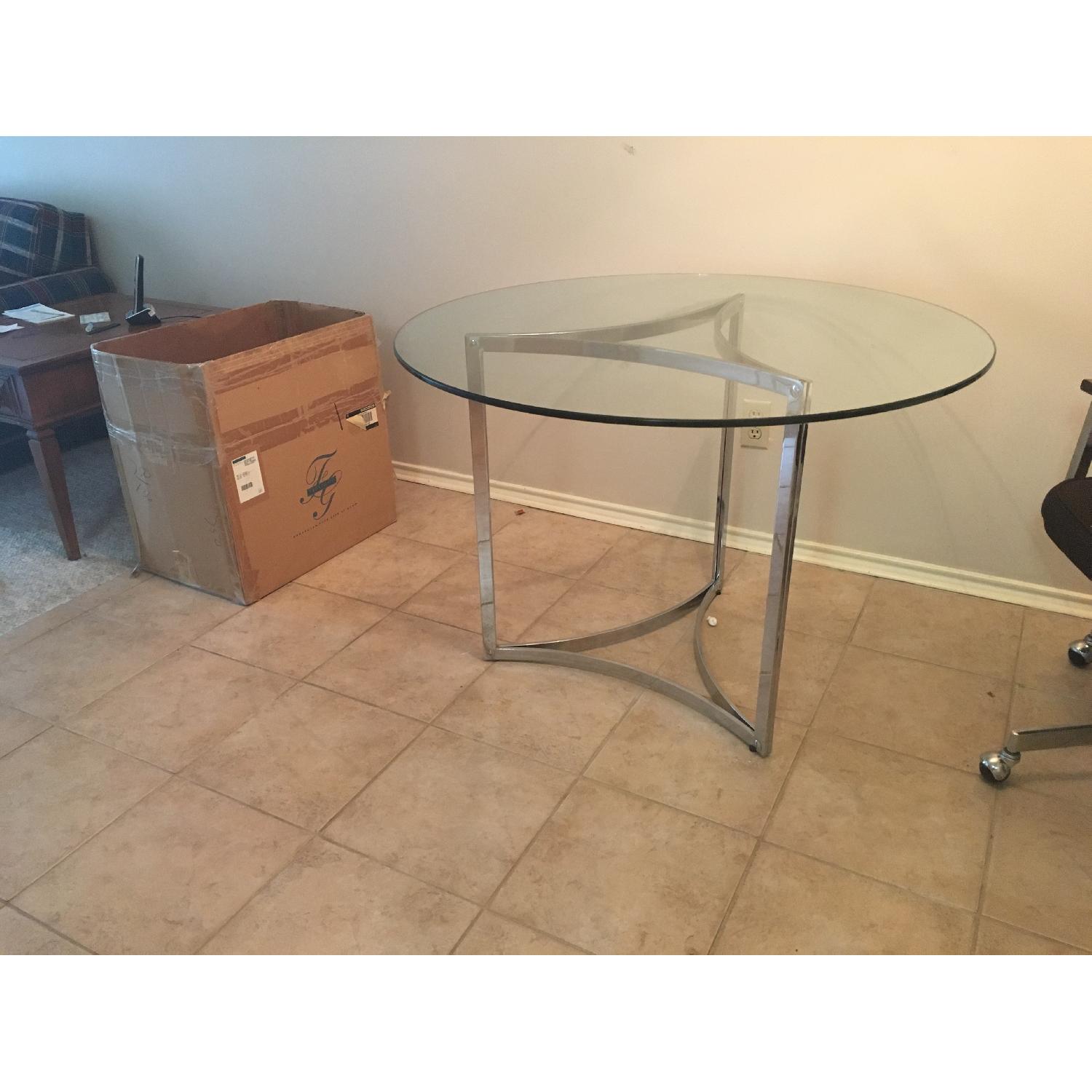Glass & Metal Dining Table - image-2