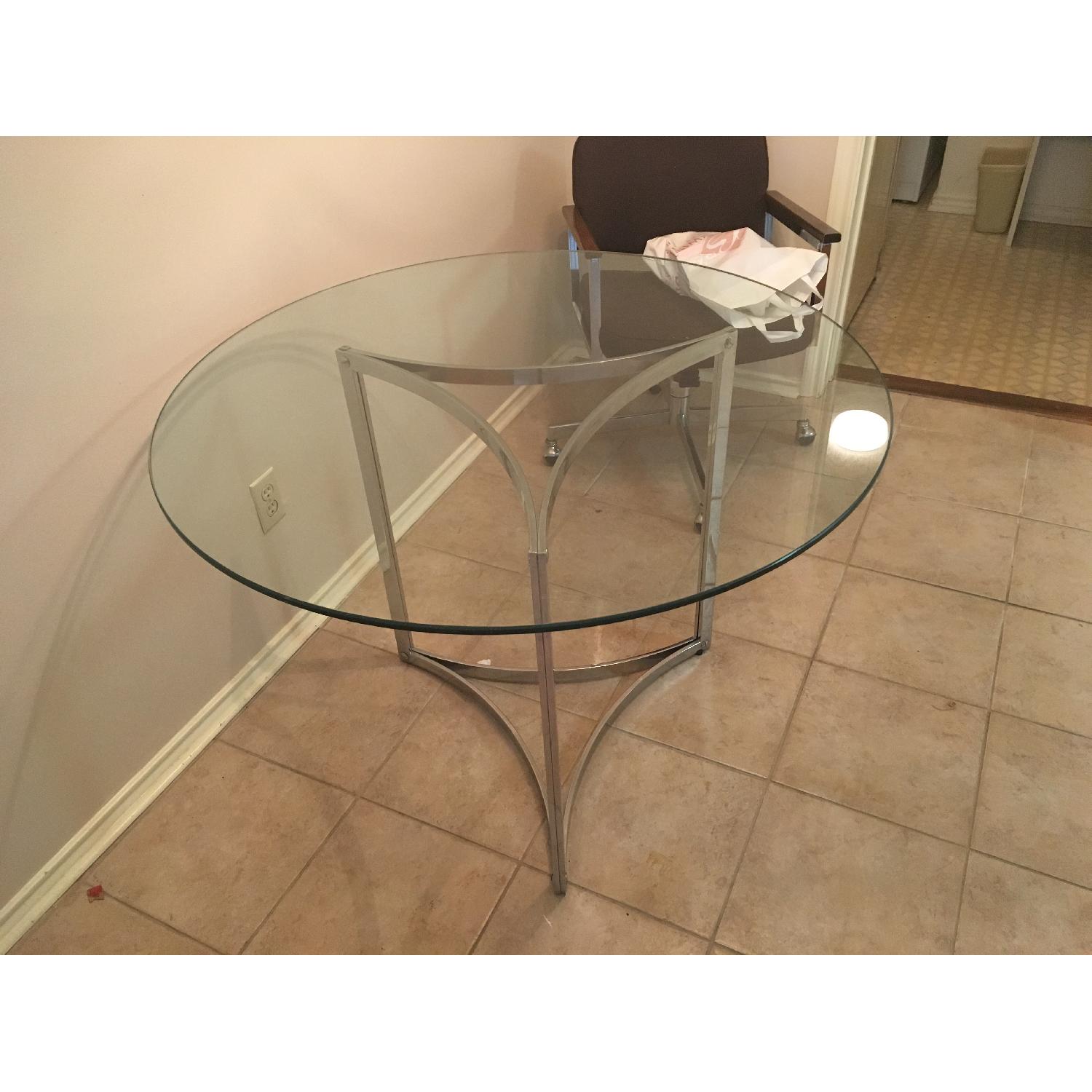Glass & Metal Dining Table - image-3