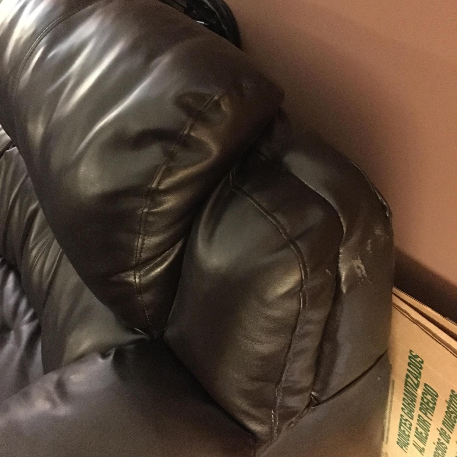 Jordan's Furniture Brown Leather Couch - image-4