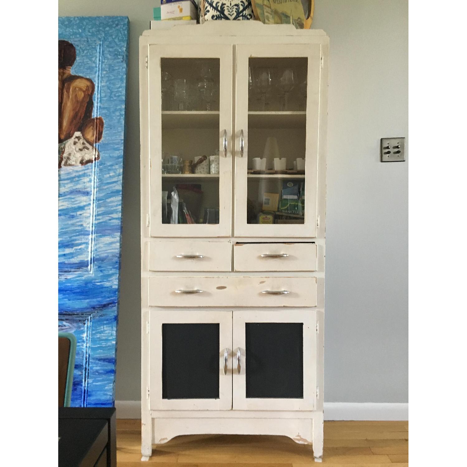 White Kitchen Cabinet/Hutch - image-1