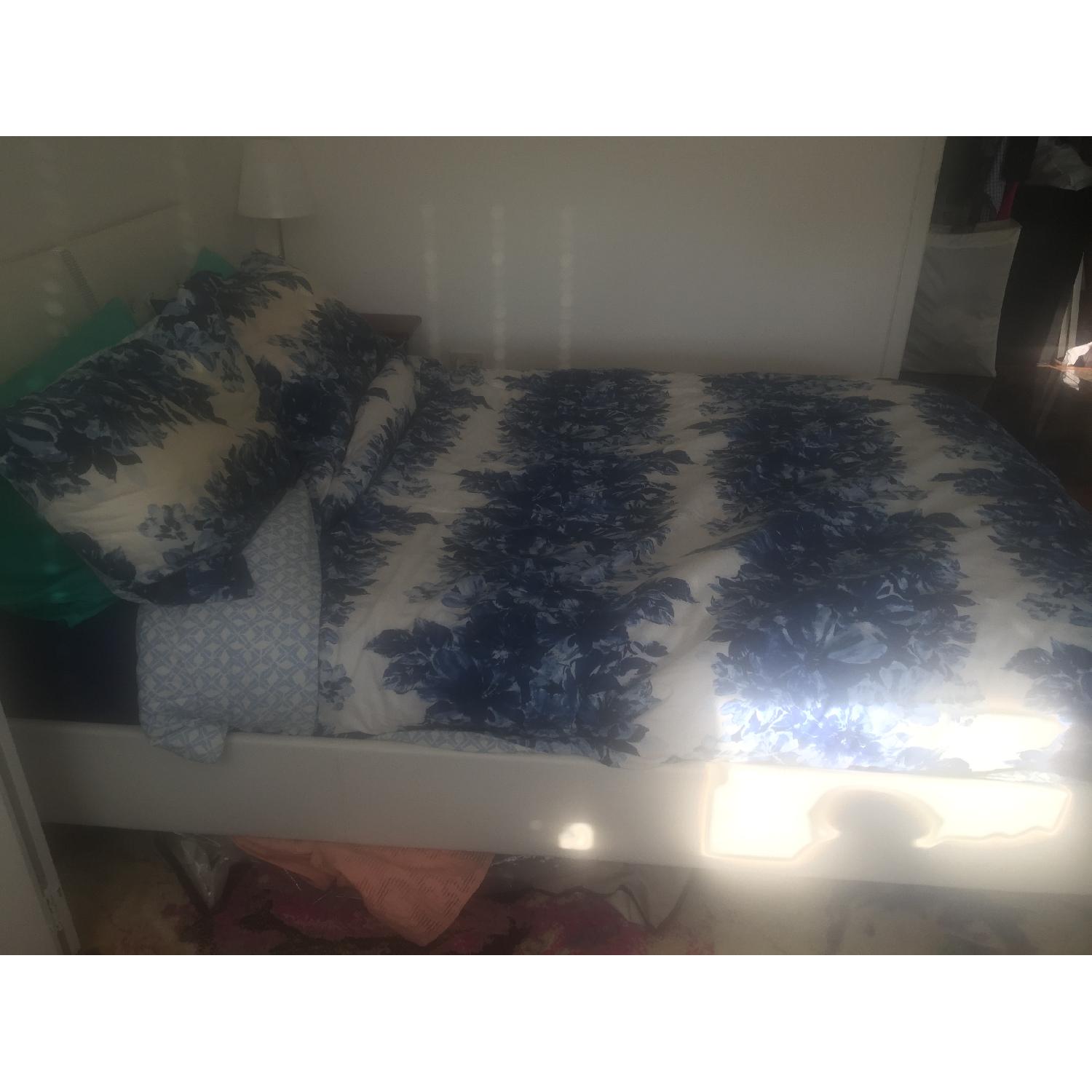 White Rhinestone Full Size Bed Frame - image-1