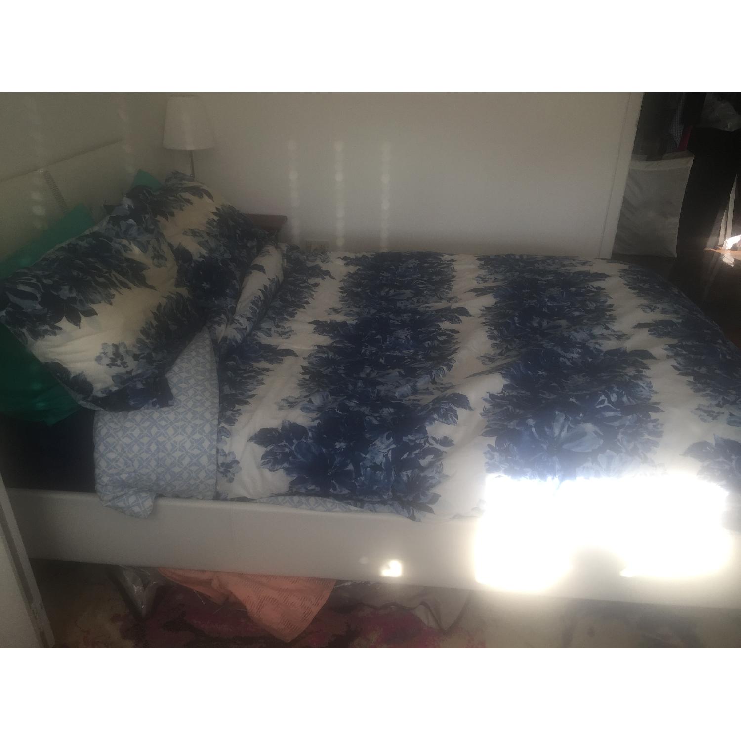 White Rhinestone Full Size Bed Frame - image-2