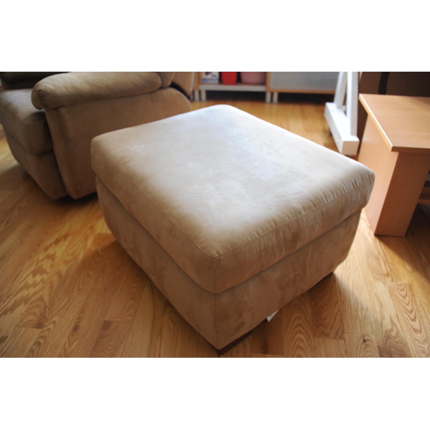 Stratford Company Khaki MicroFiber Sleeper Sofa + Recliner & Ottoman - image-6