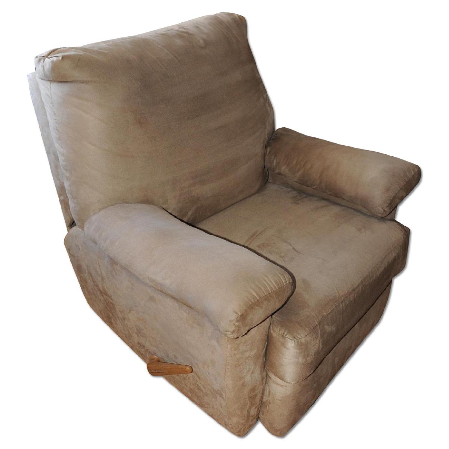 Stratford Company Khaki MicroFiber Sleeper Sofa + Recliner & Ottoman - image-10