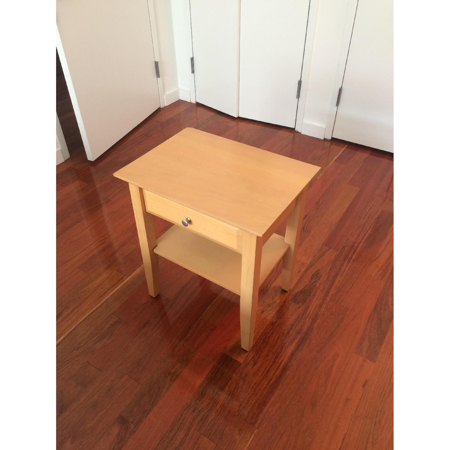 Ethan Allen Solid Wood Bedside Table AptDeco