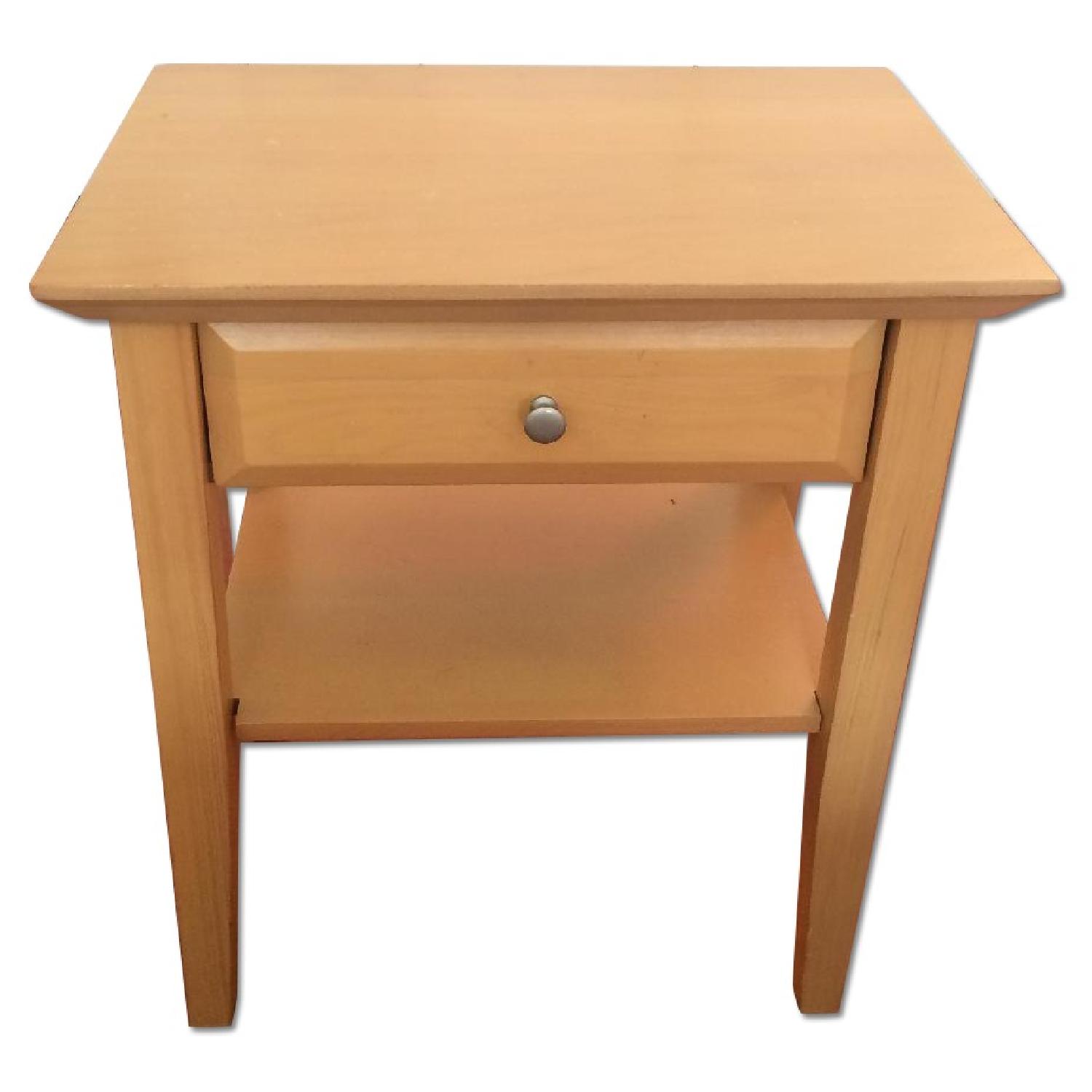 Ethan Allen Solid Wood Bedside Table AptDeco