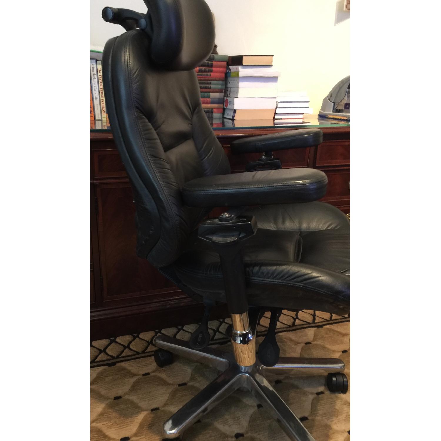 Bloomingdale's BodyBilt Black Leather Executive Ergonomic Home/Office Chair - image-2