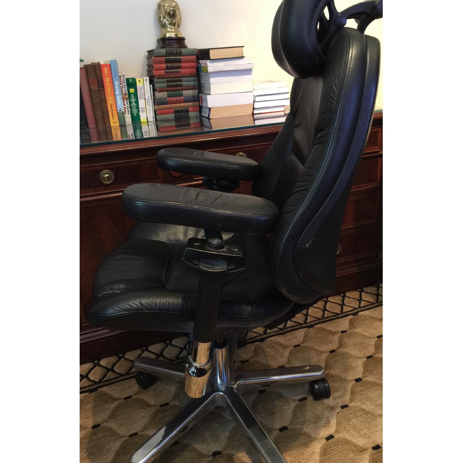 Bloomingdale's BodyBilt Black Leather Executive Ergonomic Home/Office Chair - image-3