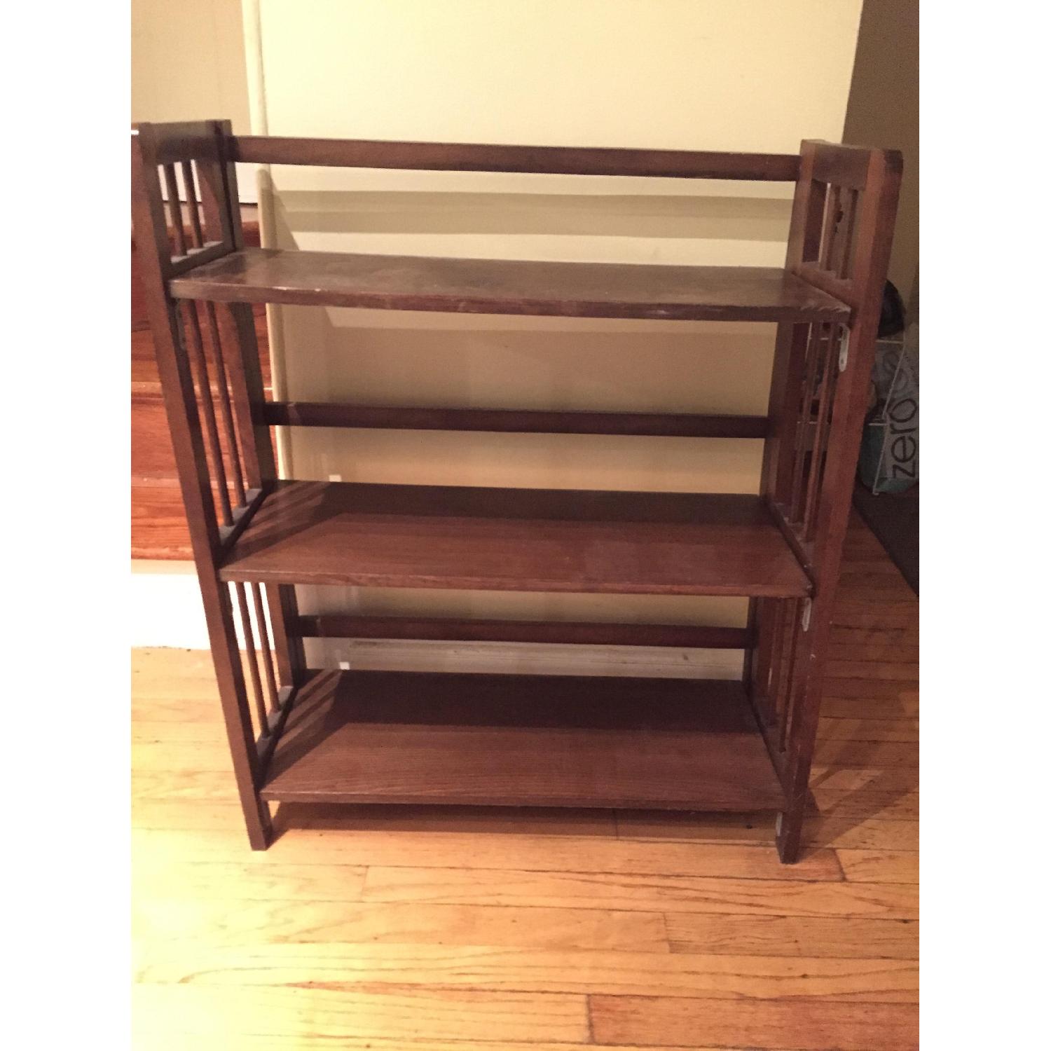Antique Wooden Folding Bookshelf - image-1