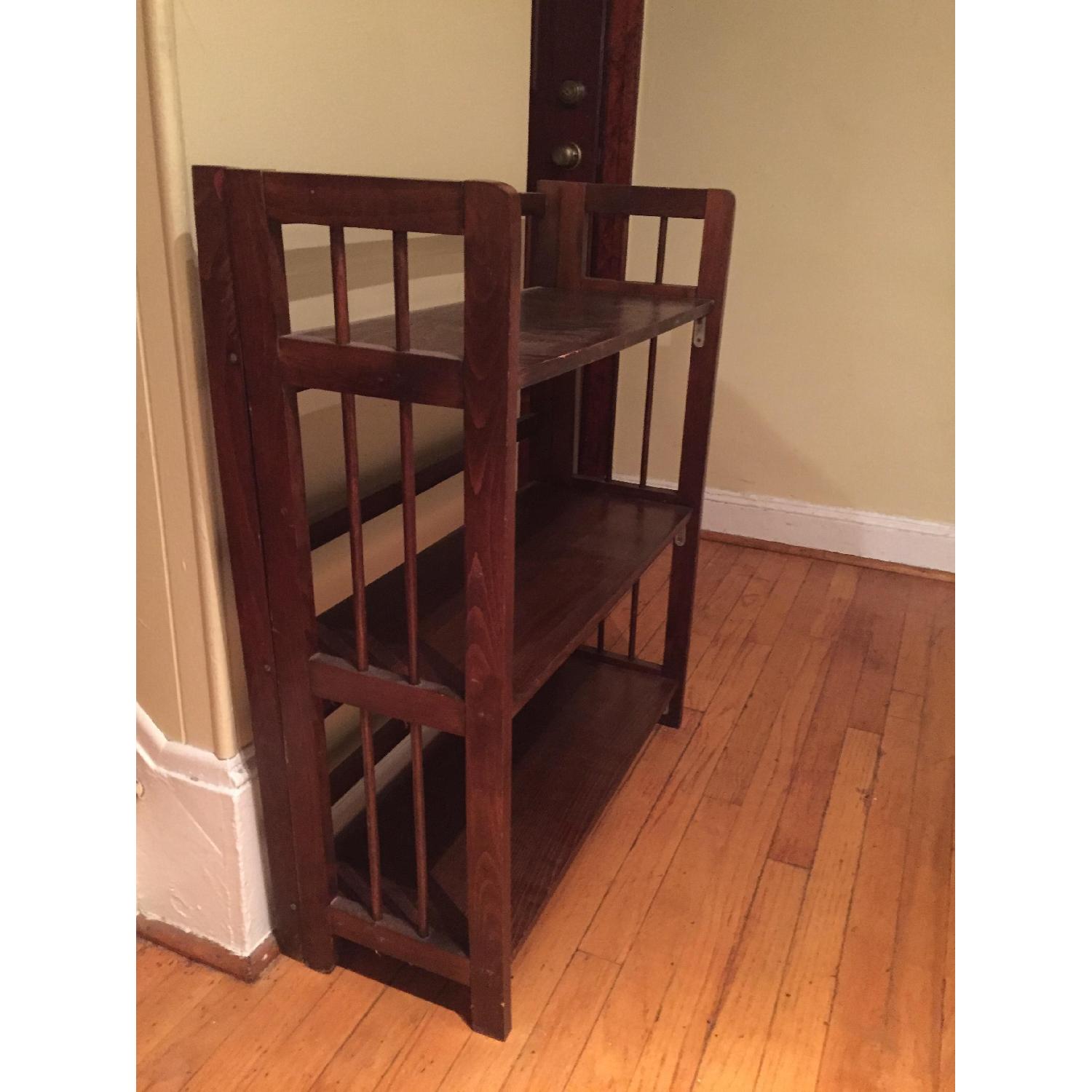 Antique Wooden Folding Bookshelf - image-2
