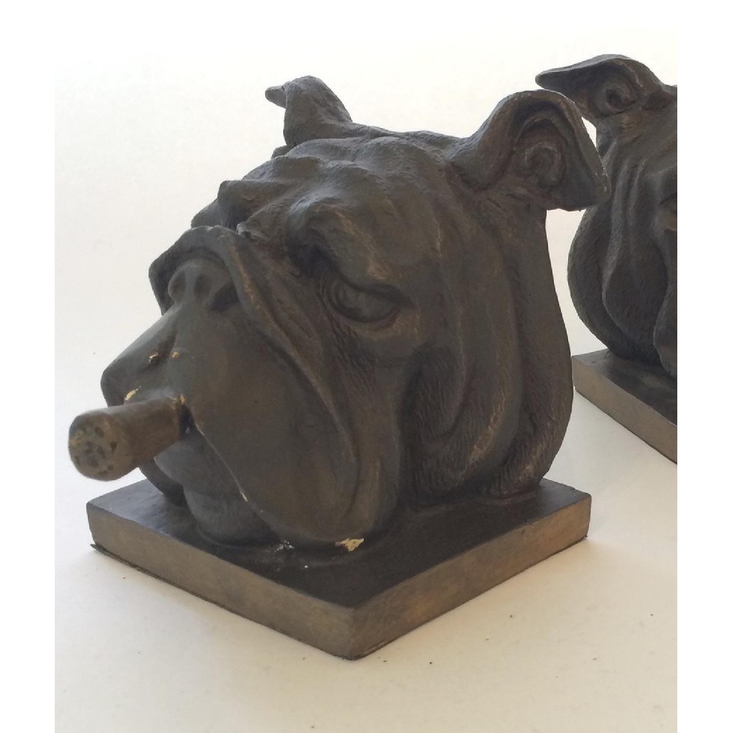All Brass Cigar Bulldog Bookends - image-3