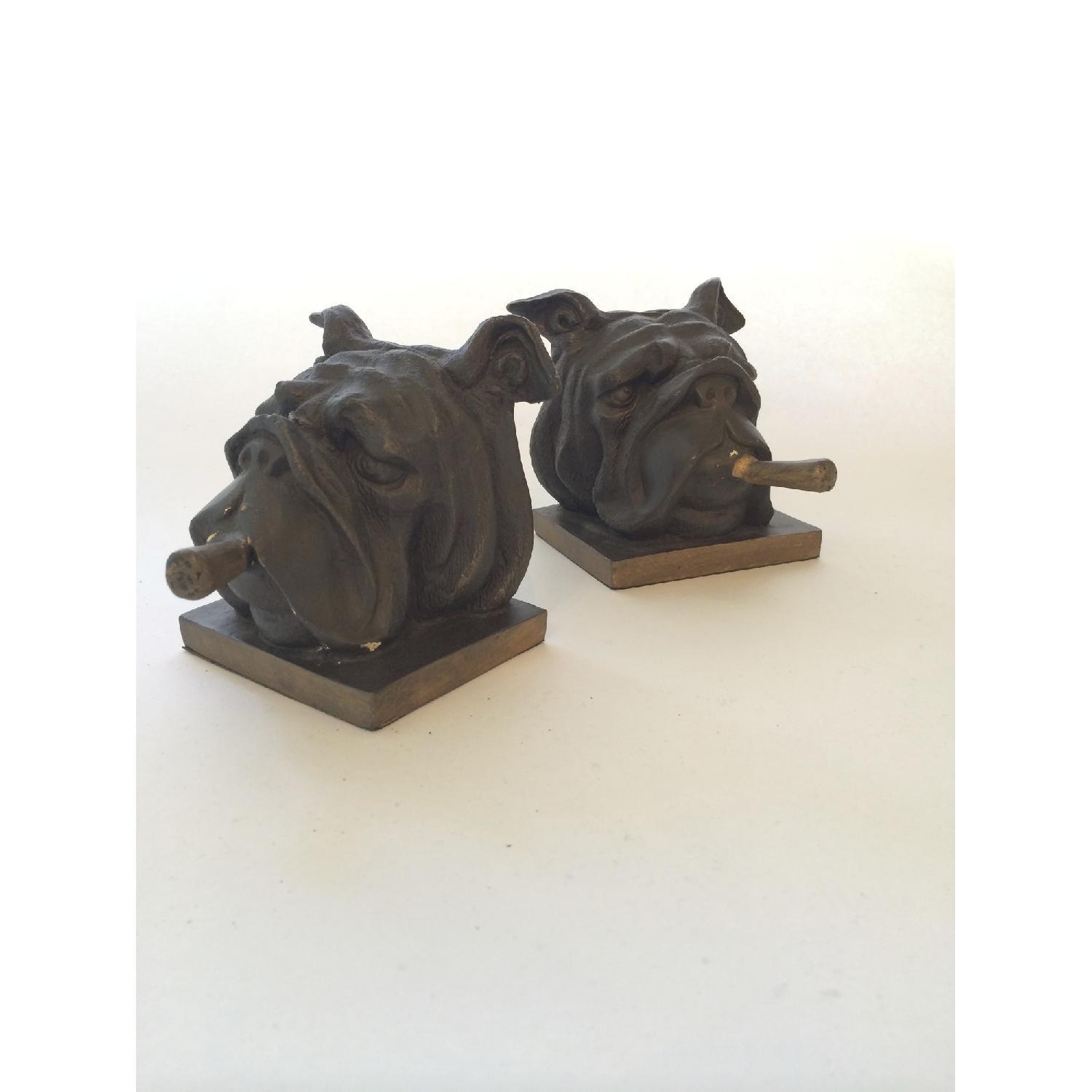 All Brass Cigar Bulldog Bookends - image-5