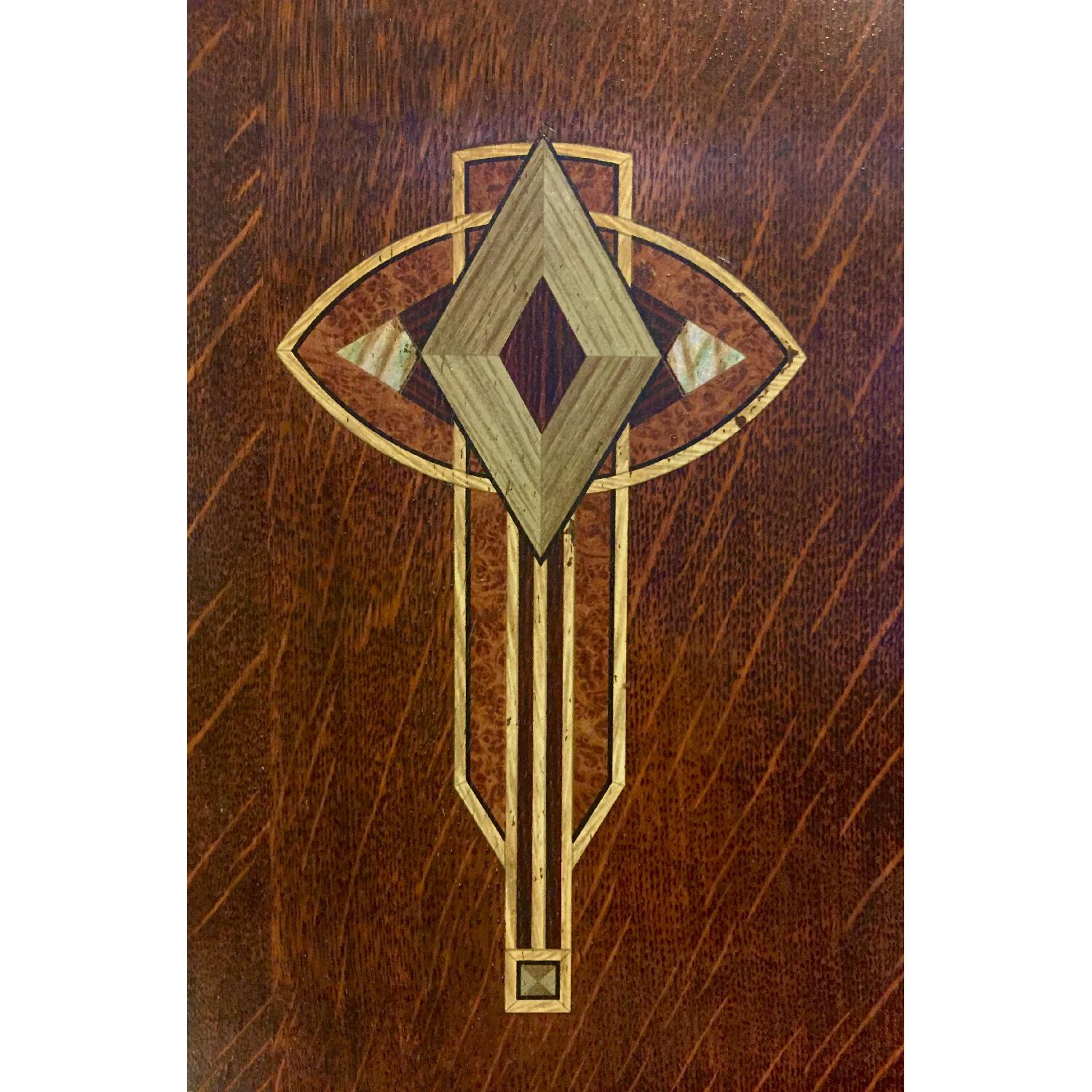 Antique Art Deco Oak Armoire - image-2