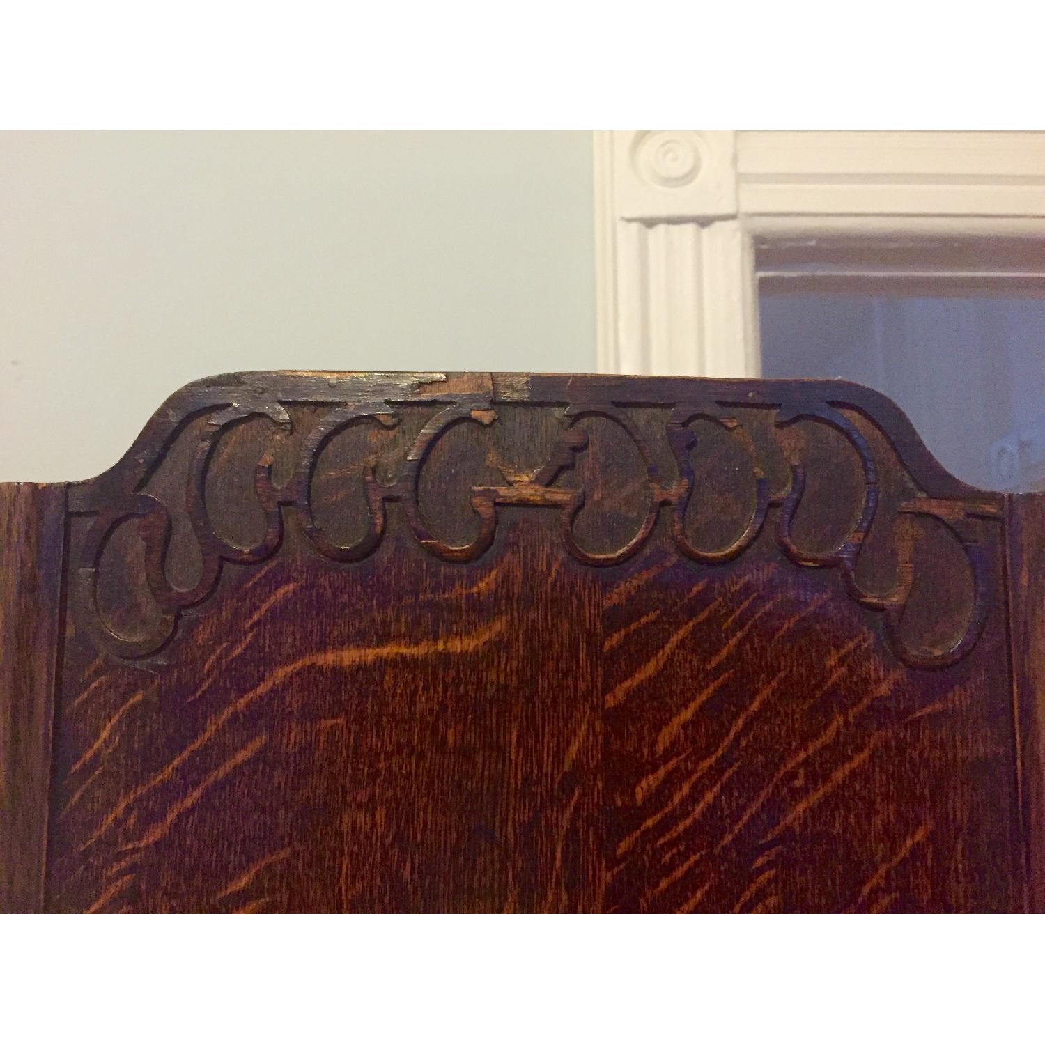 Antique Art Deco Oak Armoire - image-6