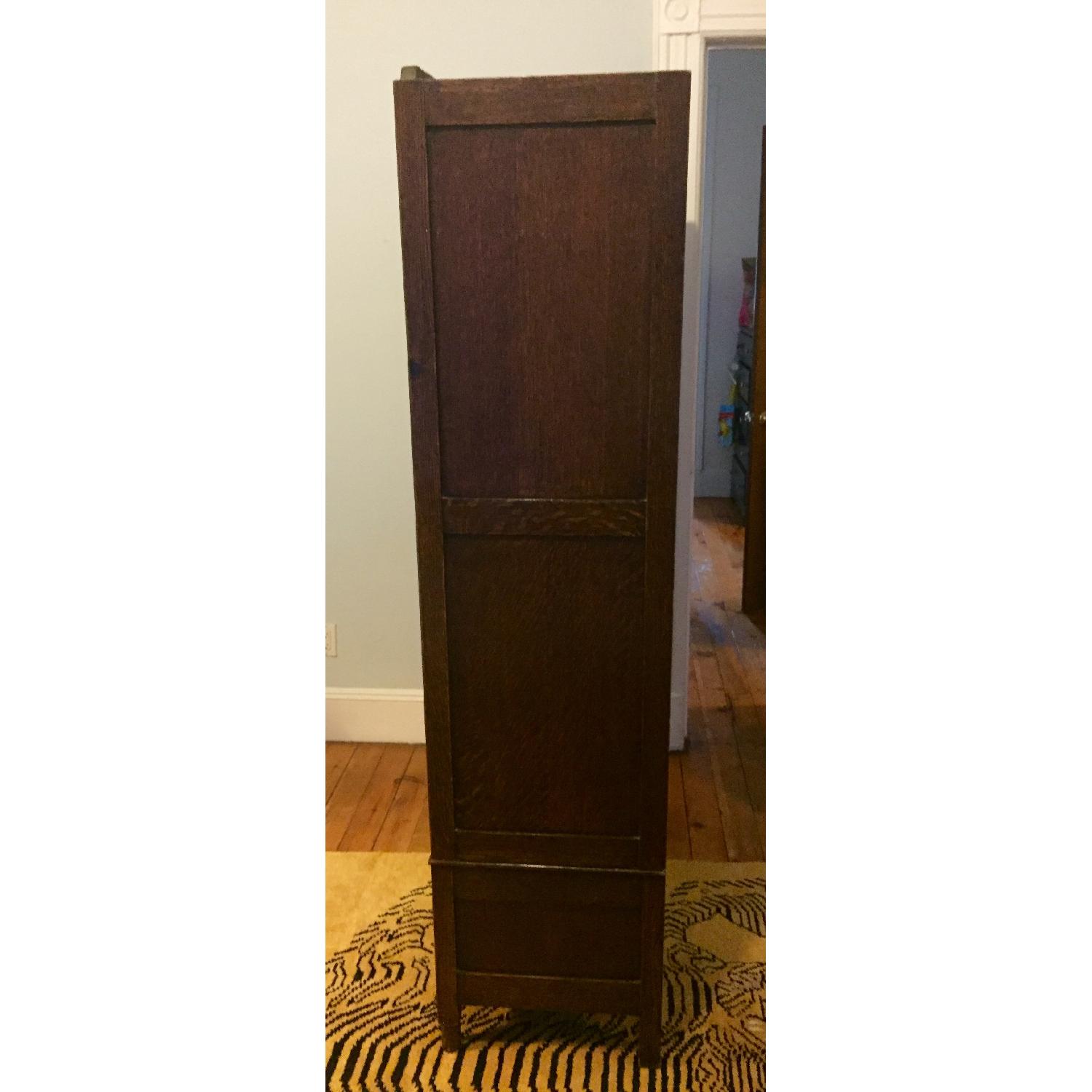 Antique Art Deco Oak Armoire - image-10