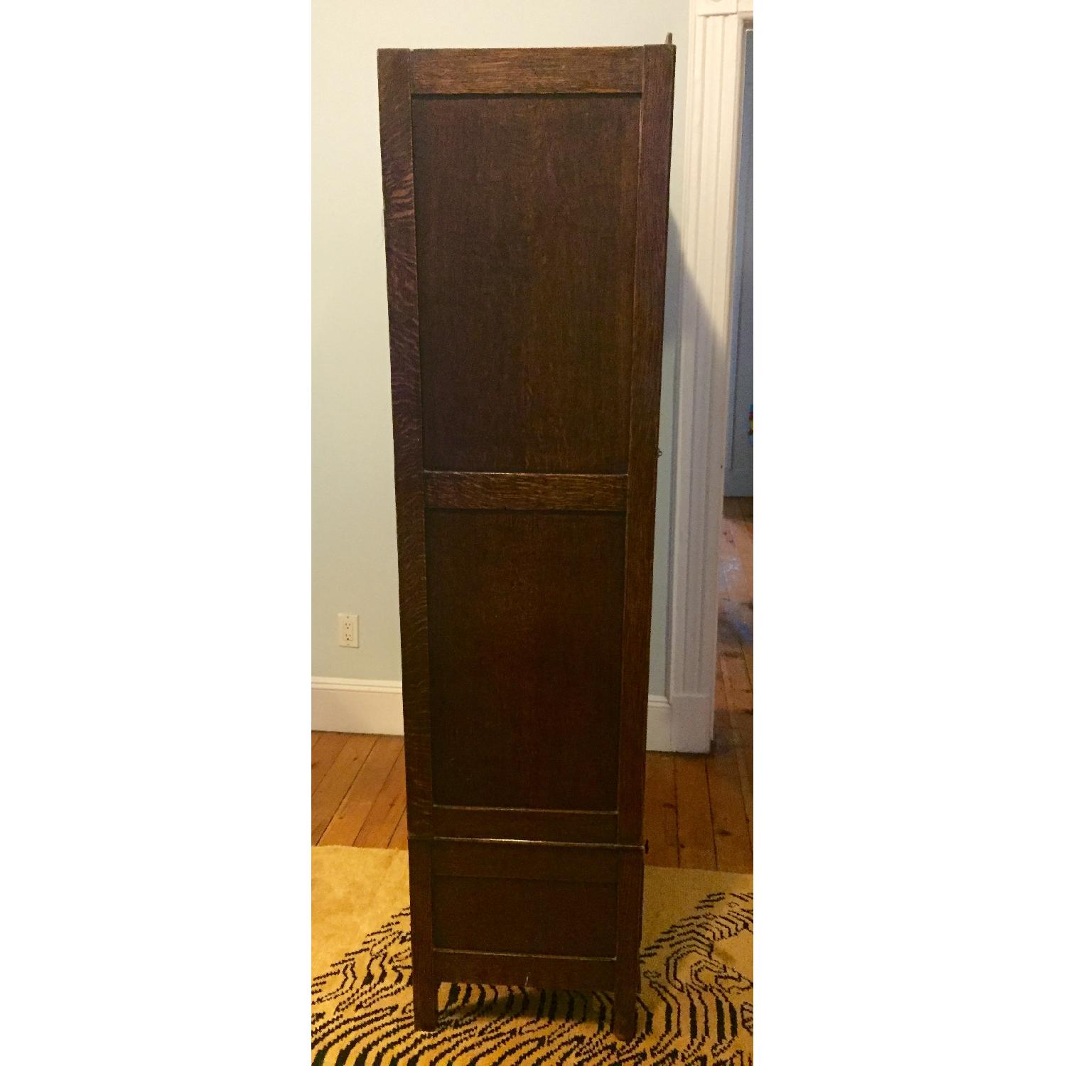 Antique Art Deco Oak Armoire - image-12
